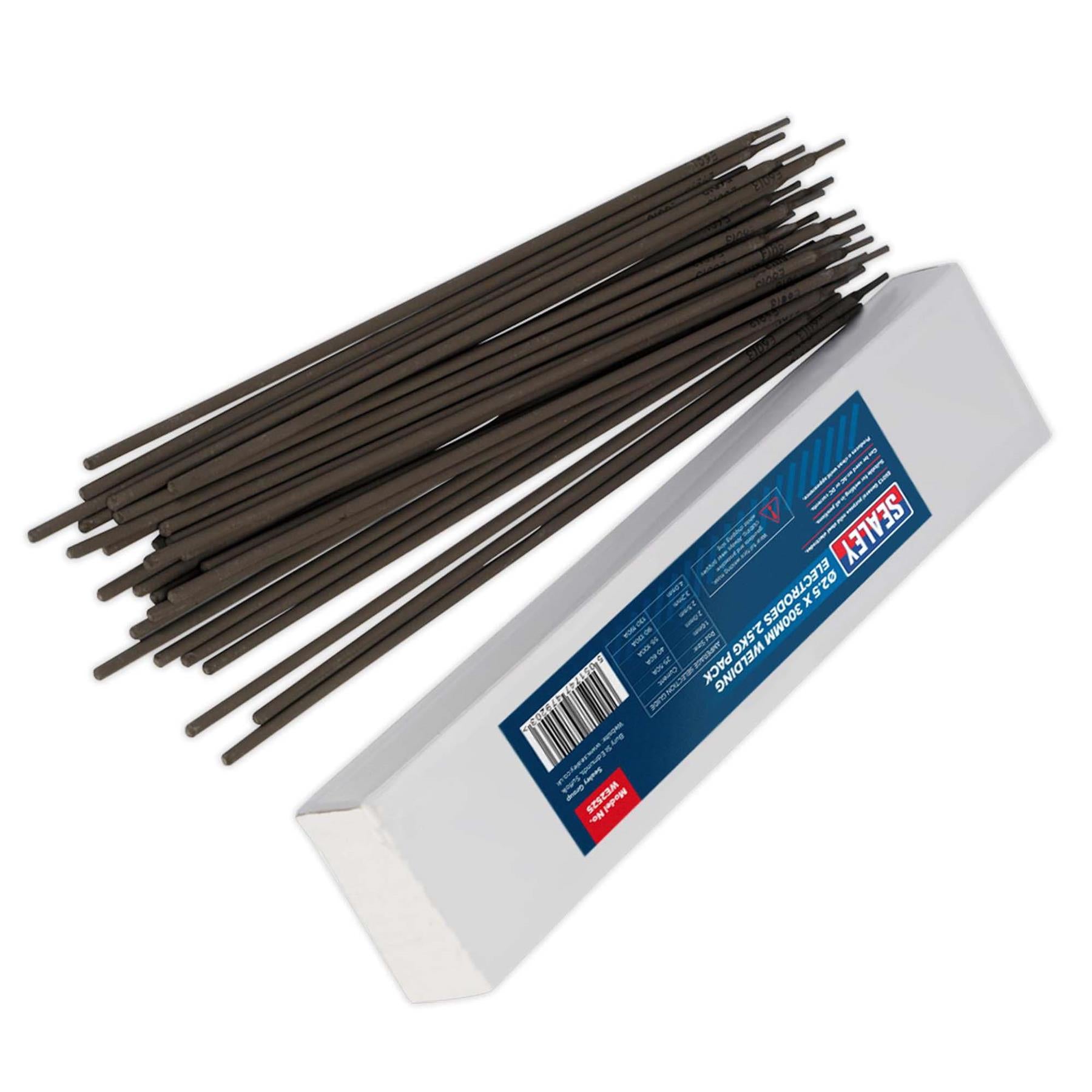 Welding Electrodes 2.5 x 300mm 2.5kg Pack mild steel electrodes made Sealey