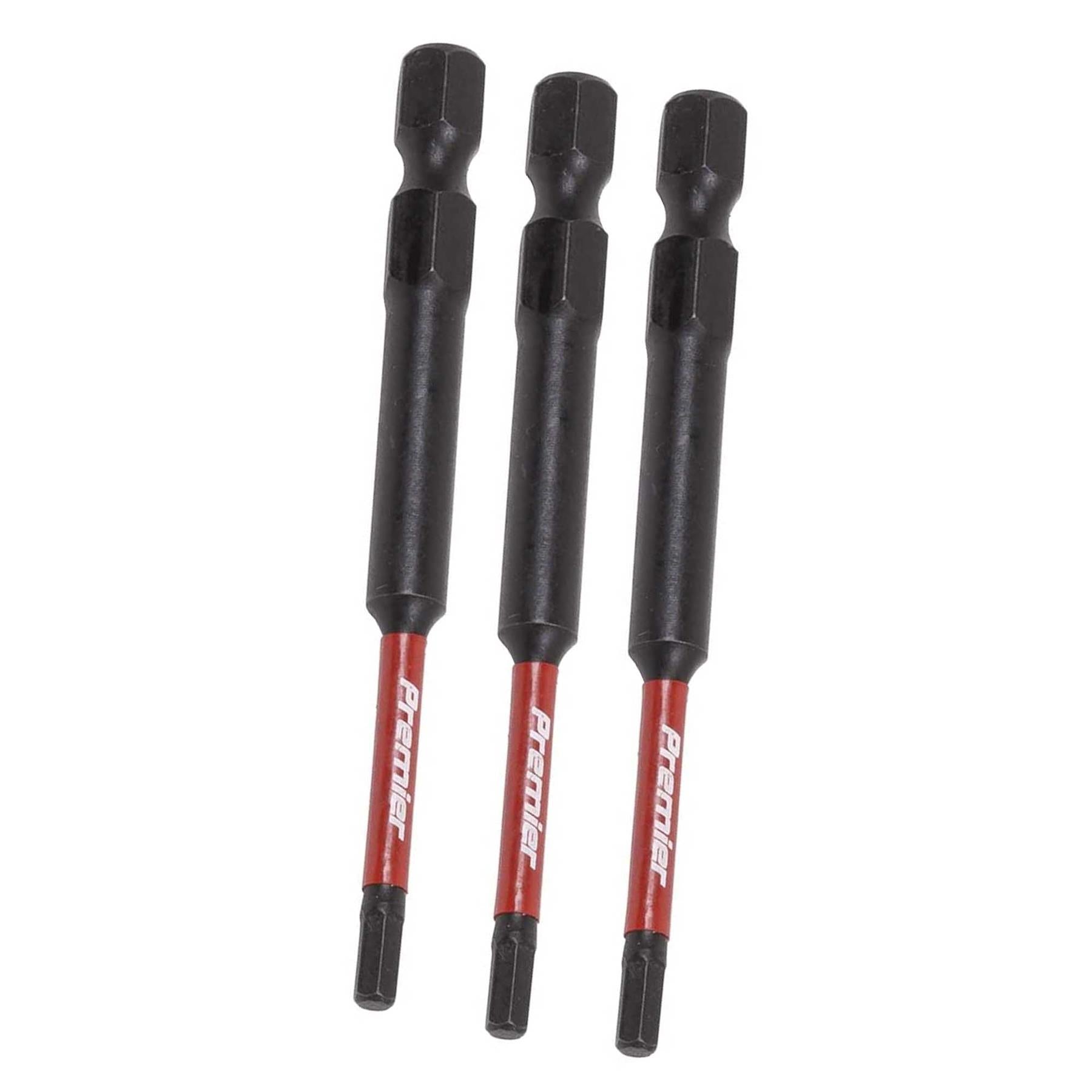 Hex 3mm Impact Power Tool Bits 75mm - 3pc