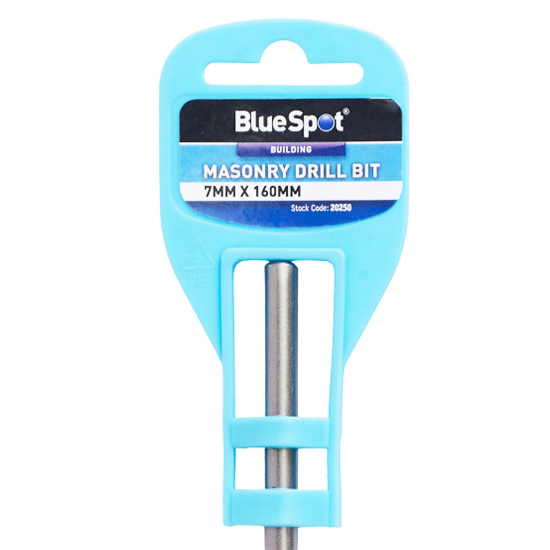 BlueSpot Masonry Hammer Drill Bits Brick Concrete Stone Block 7mm x 160mm