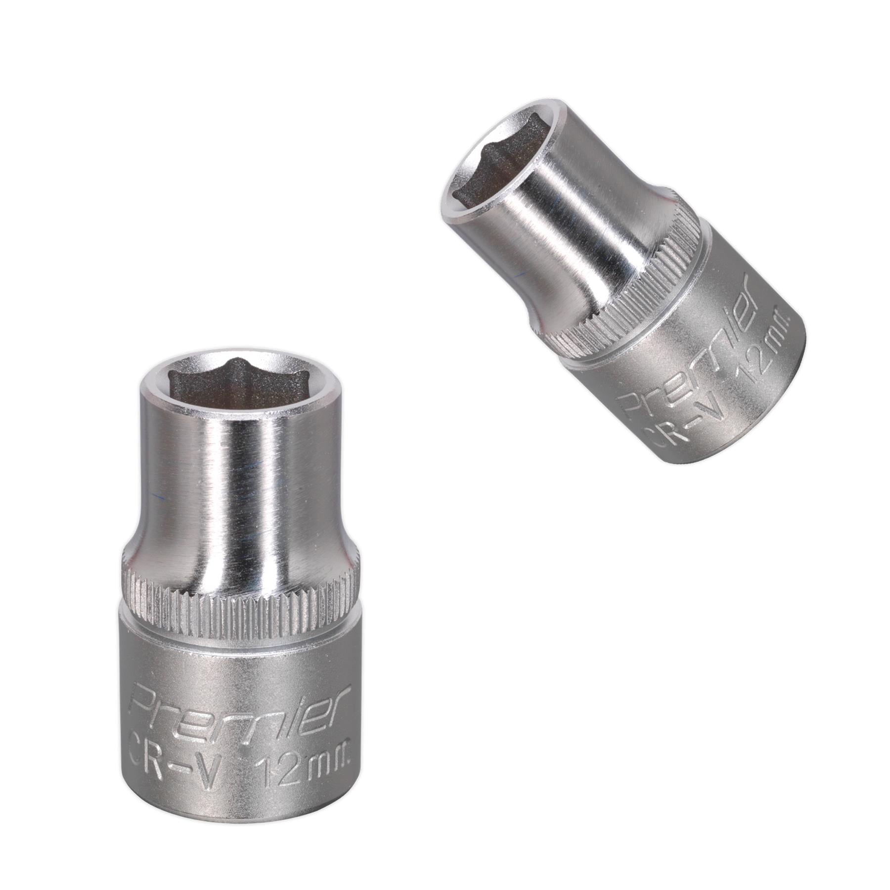 Sealey WallDrive Socket 12mm 1/2"Sq Drive Chrome Vanadium Steel