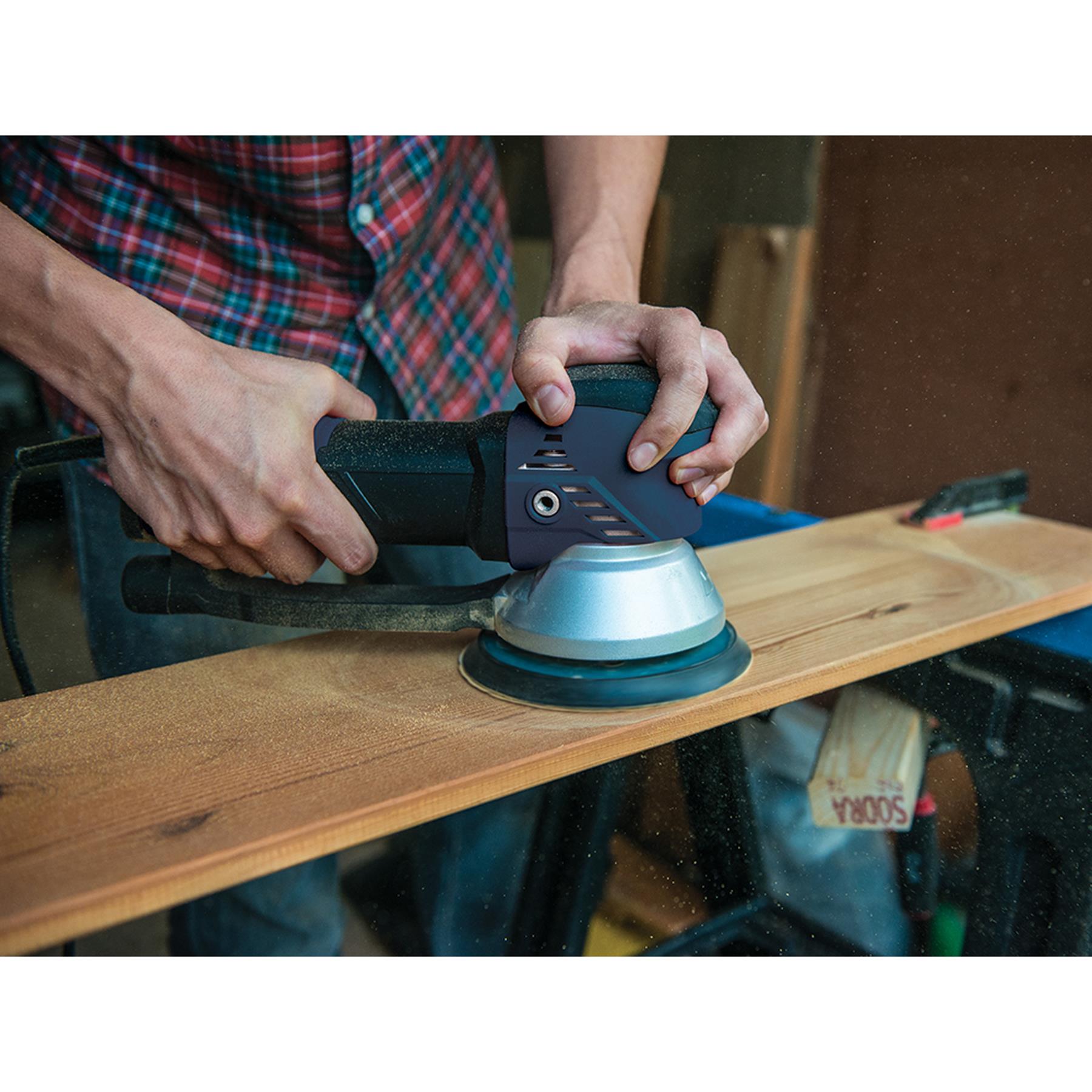 710W Geared Random Orbital Sander GGOS150 Dual Mode Vacuum Dust Extraction Port