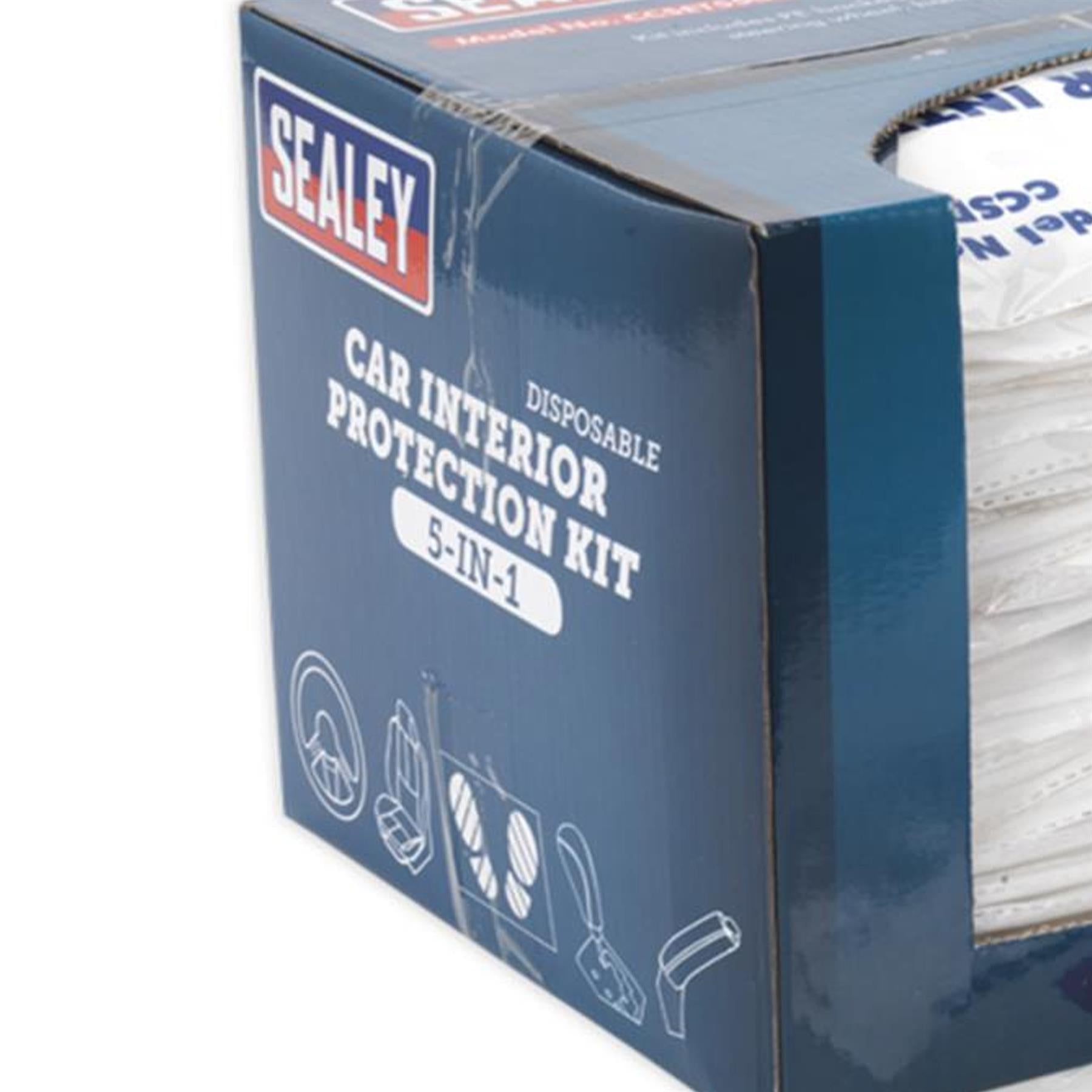 Sealey 5 in 1 Disposable Car Interior Protection Kit 50 Sets Seat Cover