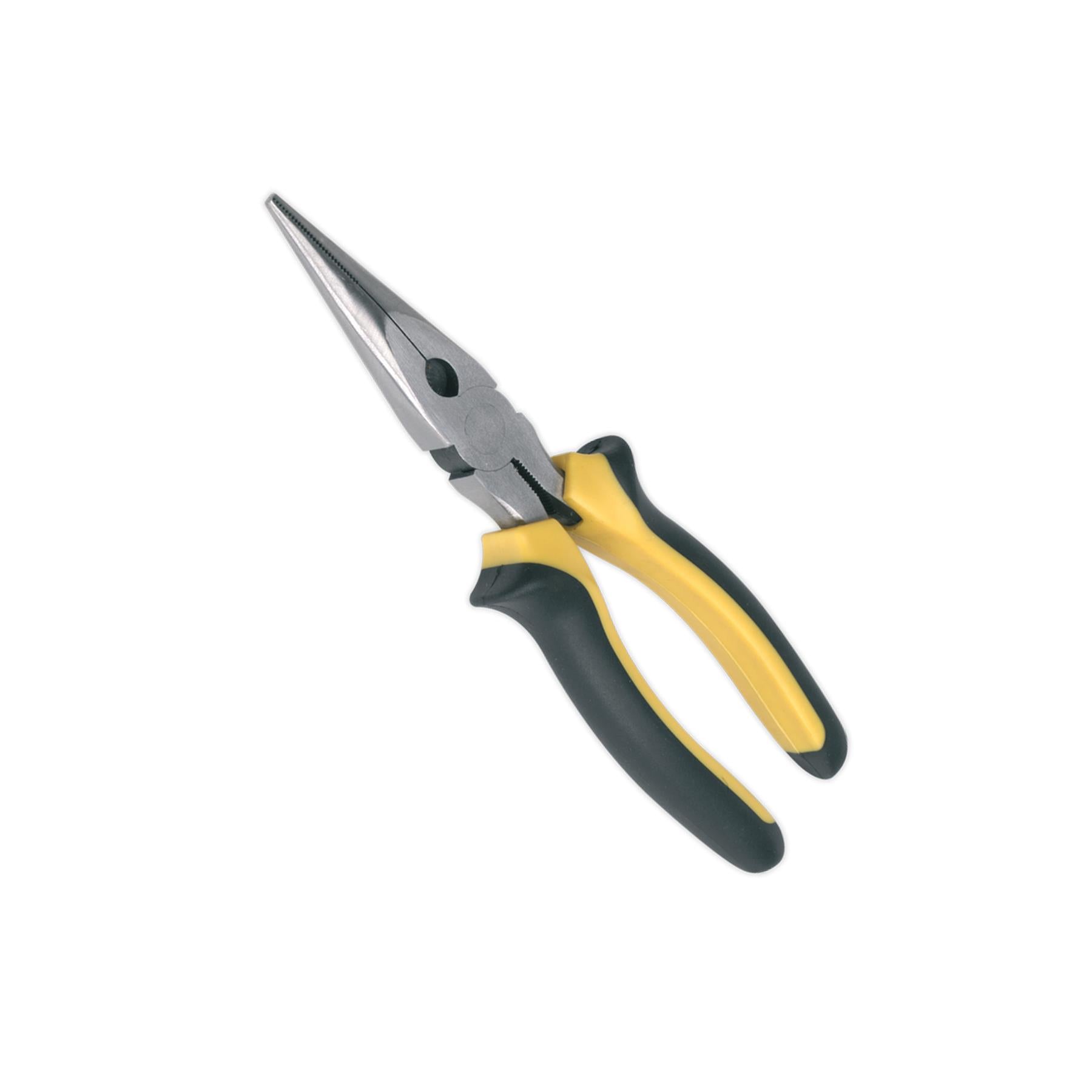 Sealey Long Nose Pliers Comfort Grip 200mm Fully Chromed