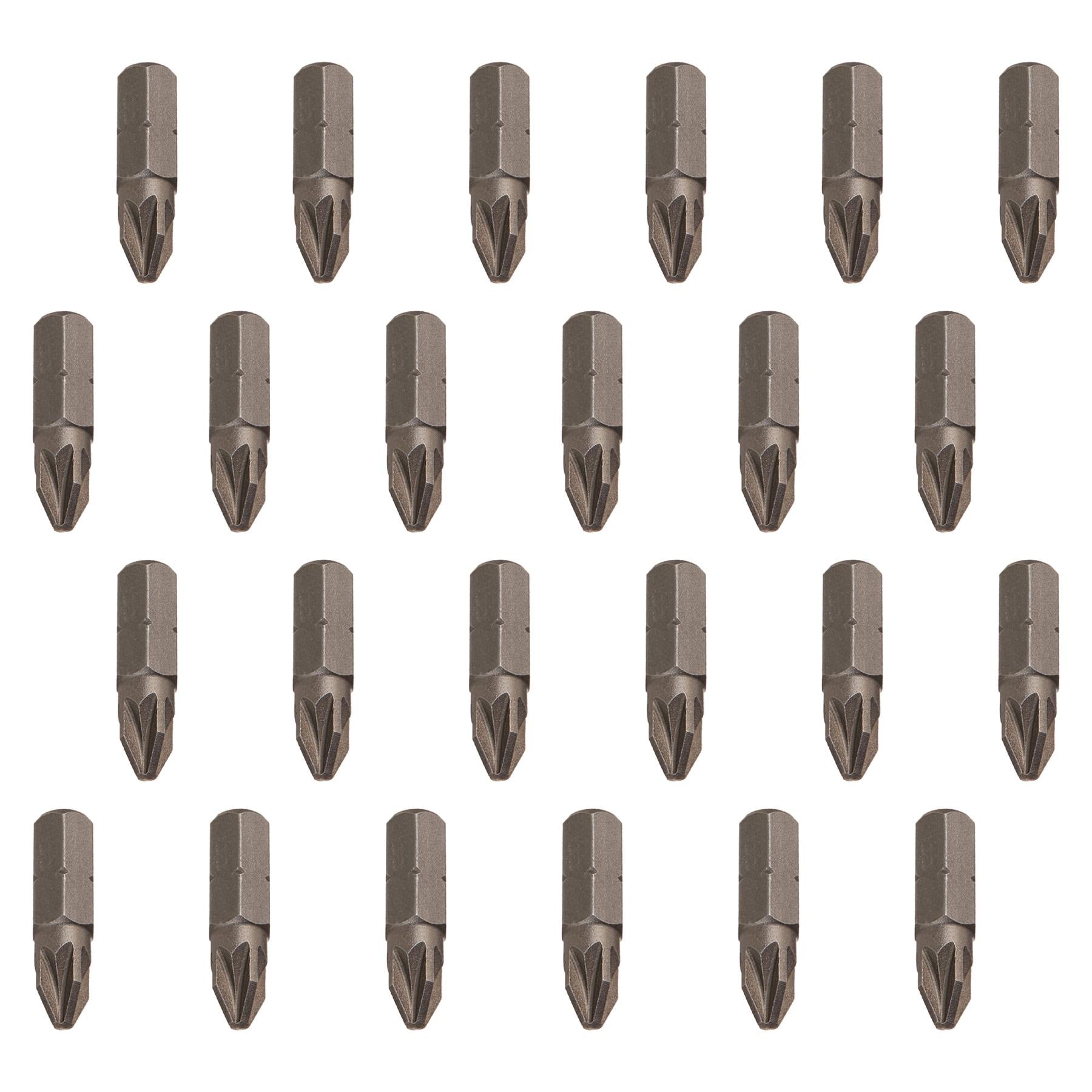 Pozidriv PZ2 Screwdriver Bits CRV Chrome Vanadium Steel 1/4" Hex Drive 25Pcs