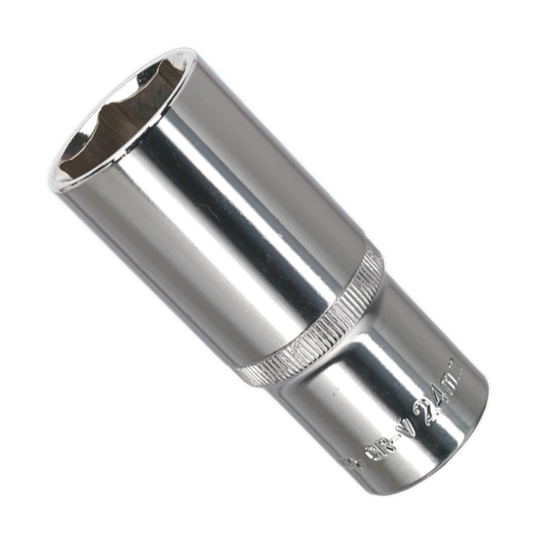 Sealey WallDrive Socket 24mm Deep 1/2"Sq Drive Fully Polished