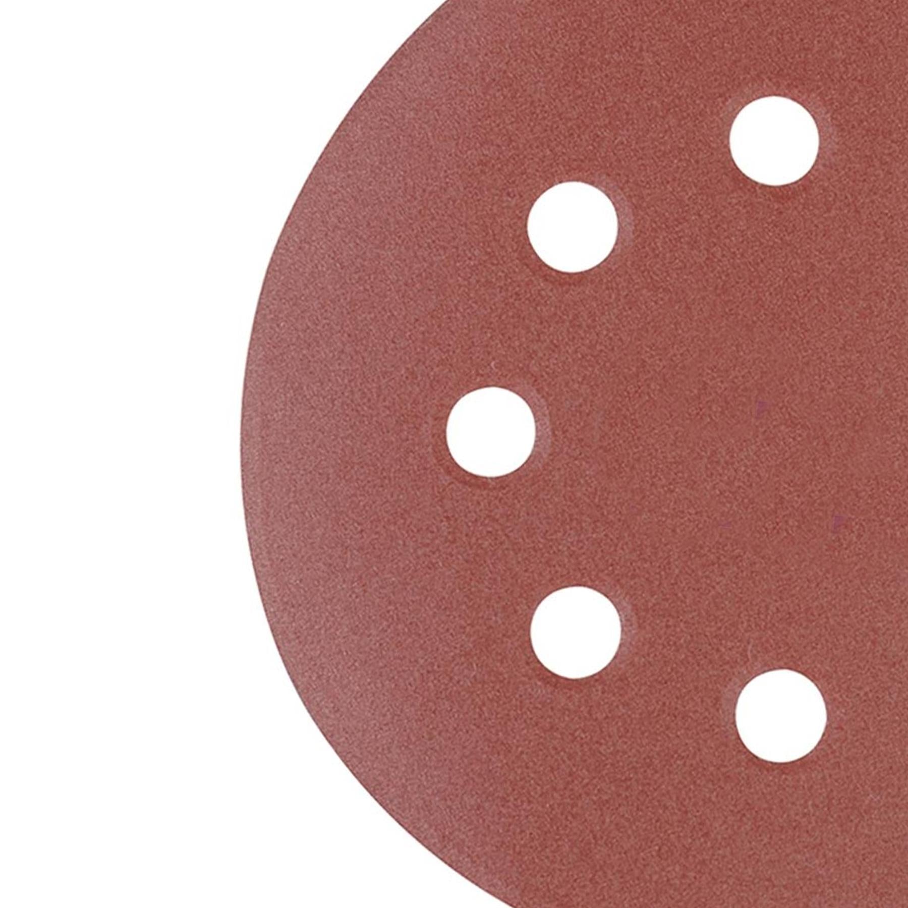 Punched Sanding Discs 125mm 10Pk Grit 60 Hook & Loop Aluminium Oxide DIY