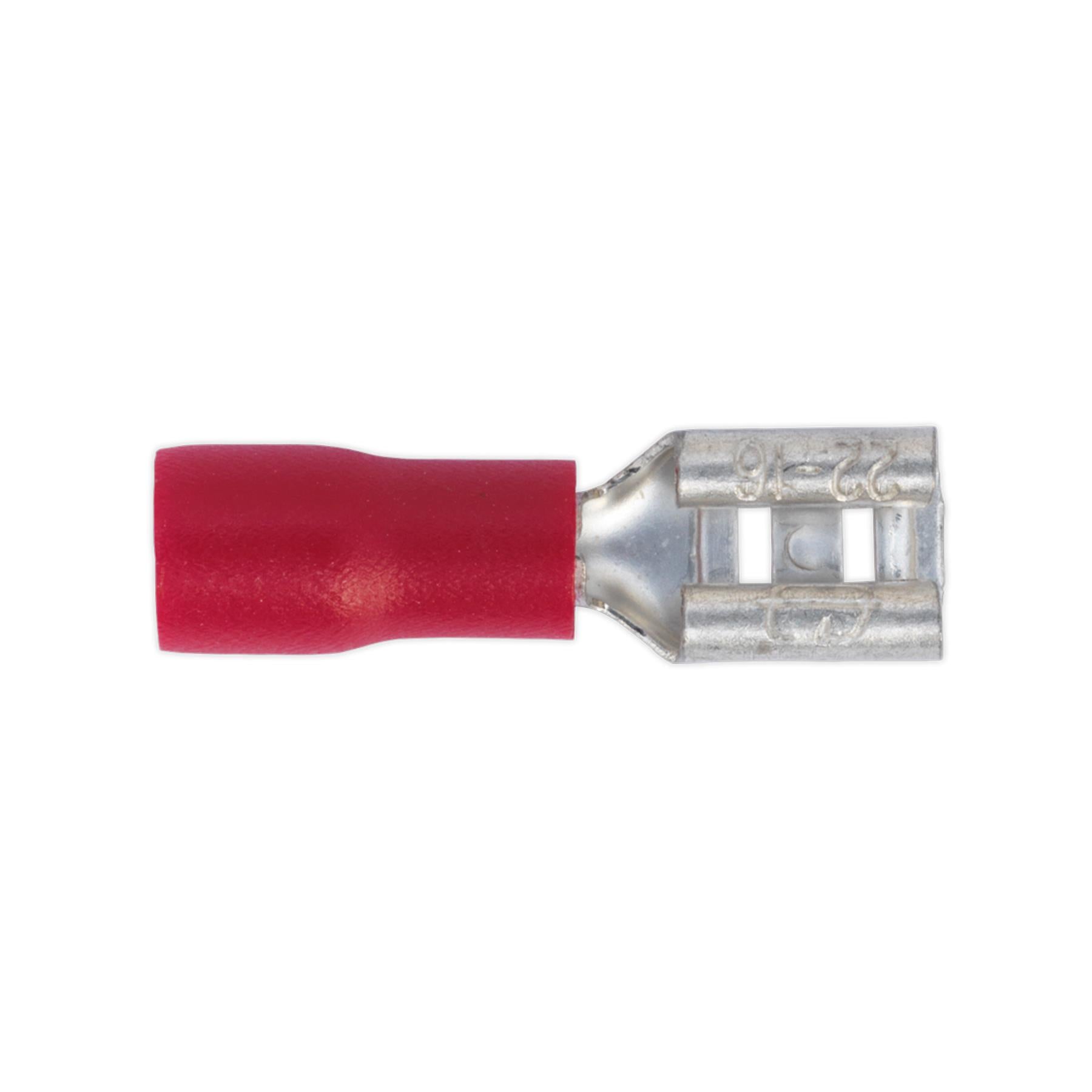 Sealey Push-On Terminal 4.8mm Female Red Pack of 100