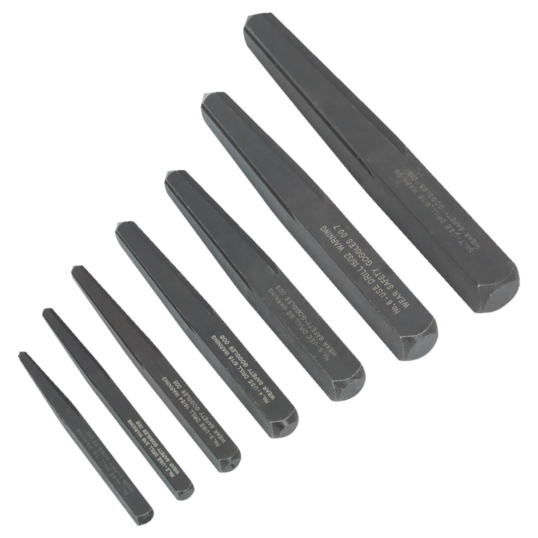 Sealey High grade Screw Extractor Set 7pc Square Type