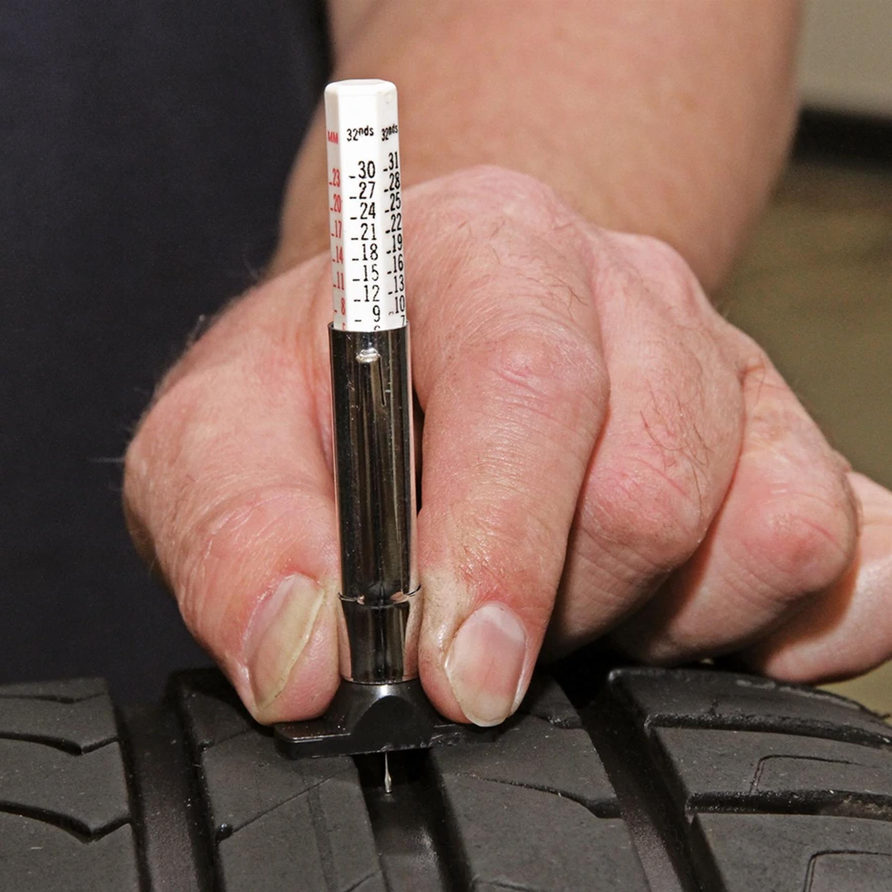 Sealey Tyre Tread Depth Gauge - Pocket Type Chromed steel body
