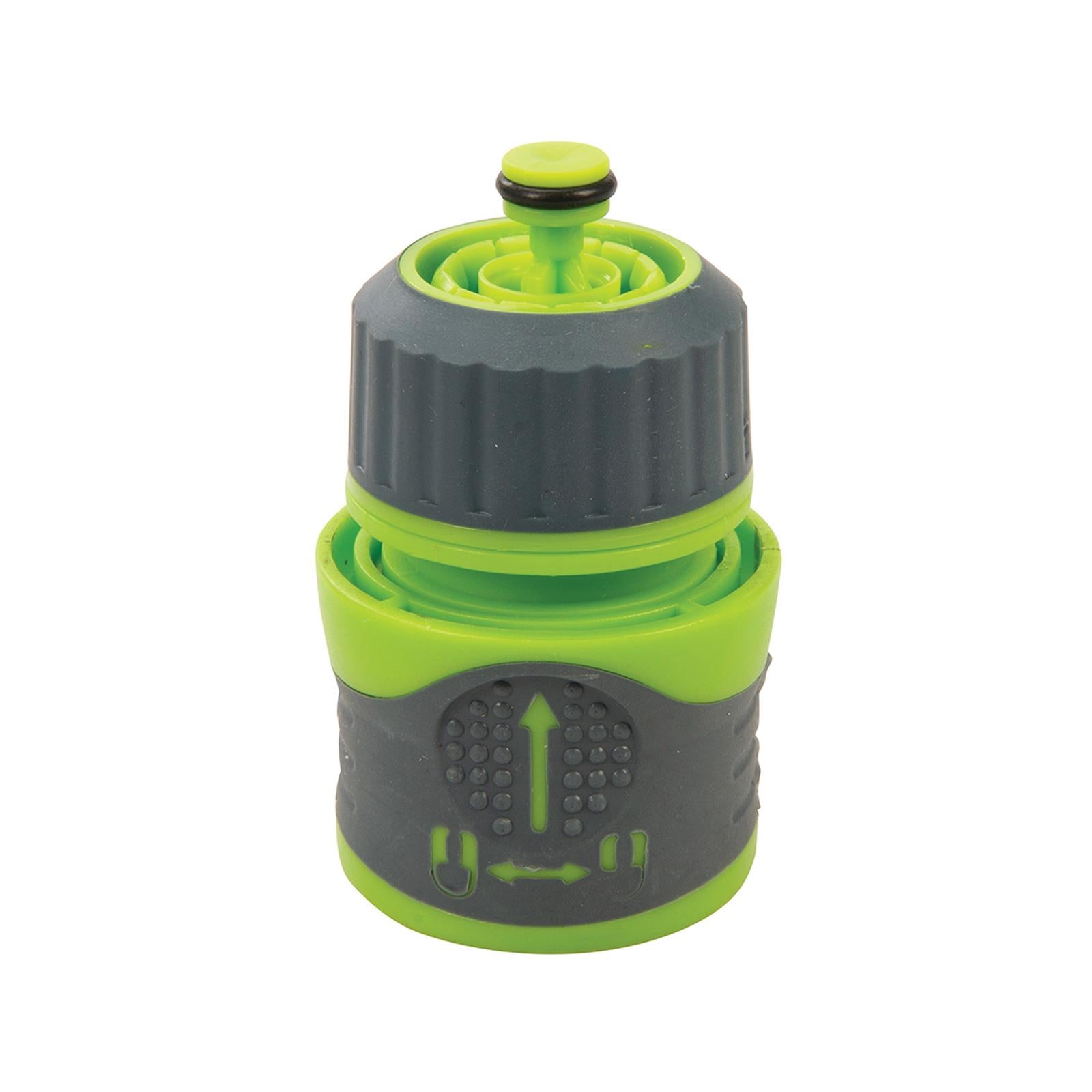Female Soft-Grip Water Stop Hose Quick Connector - 1/2" High Quality Abs Plastic