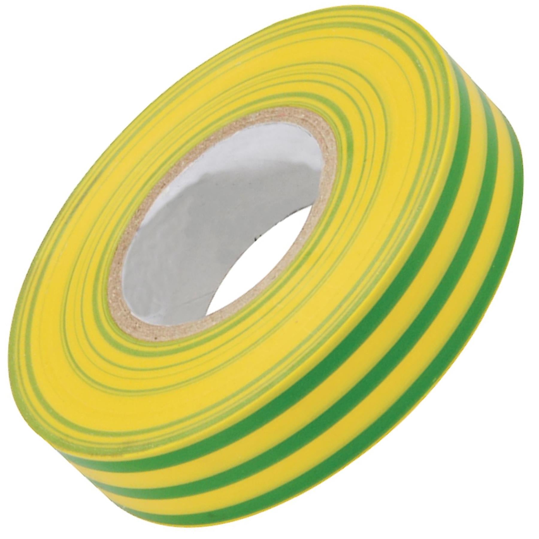 Electrical Pvc Insulation Insulating Tape 22m Flame Retardant Rolls Yellow/Green 5 Rolls