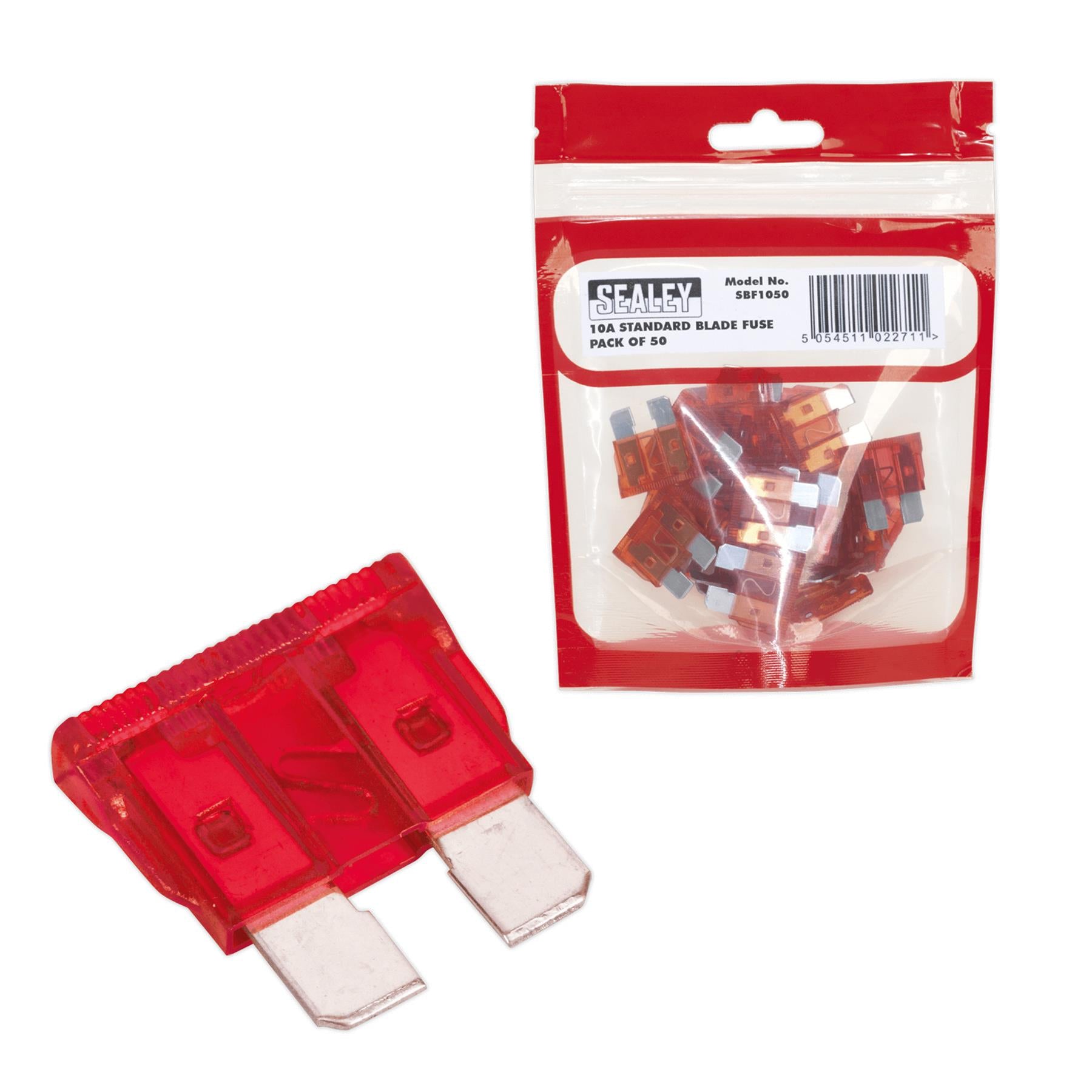 Sealey Automotive Standard Blade Fuse 10A Pack of 50