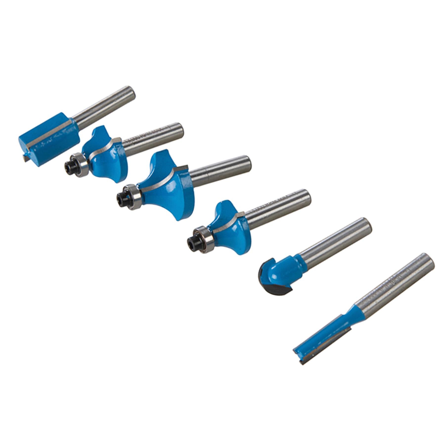 1/4" Shank TCT Router Cutter Bit Set with Wooden Case Silverline 12 Pce Piece