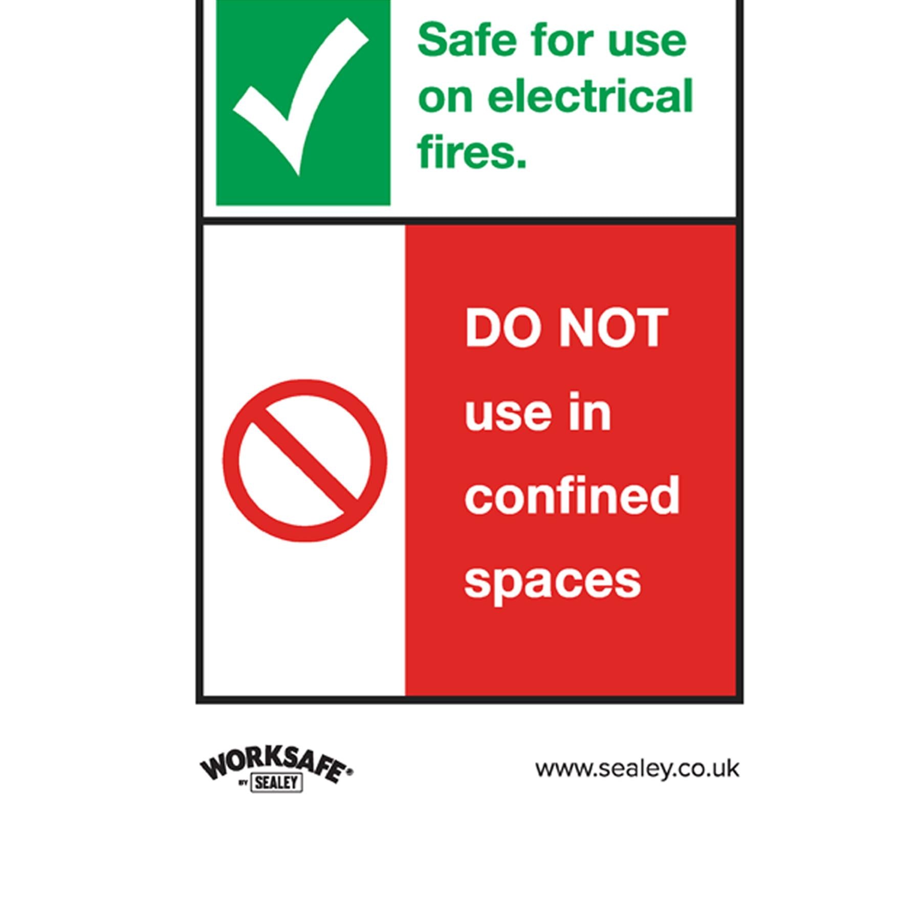 Sealey Safety Sign - CO2 Fire Extinguisher - Rigid Plastic-Pk of 10