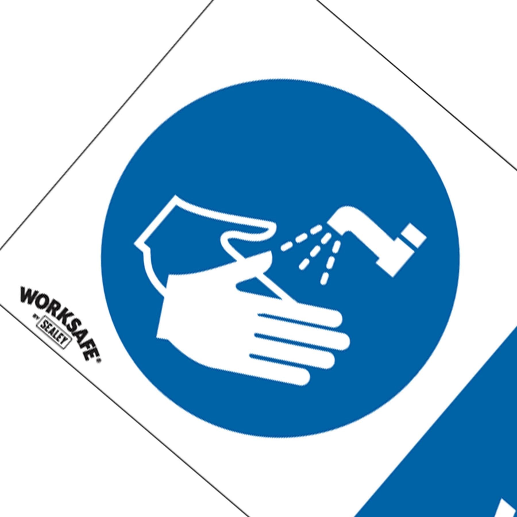 Mandatory Safety Sign - Now Wash Your Hands - Rigid Plastic