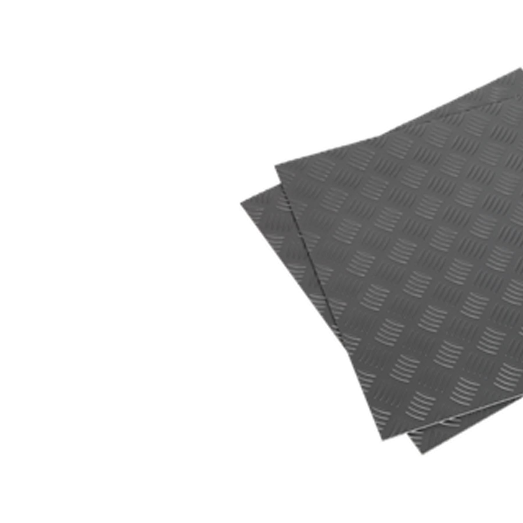 Sealey Vinyl Floor Tile Peel & Stick Backing-Silver Treadplate Pk16