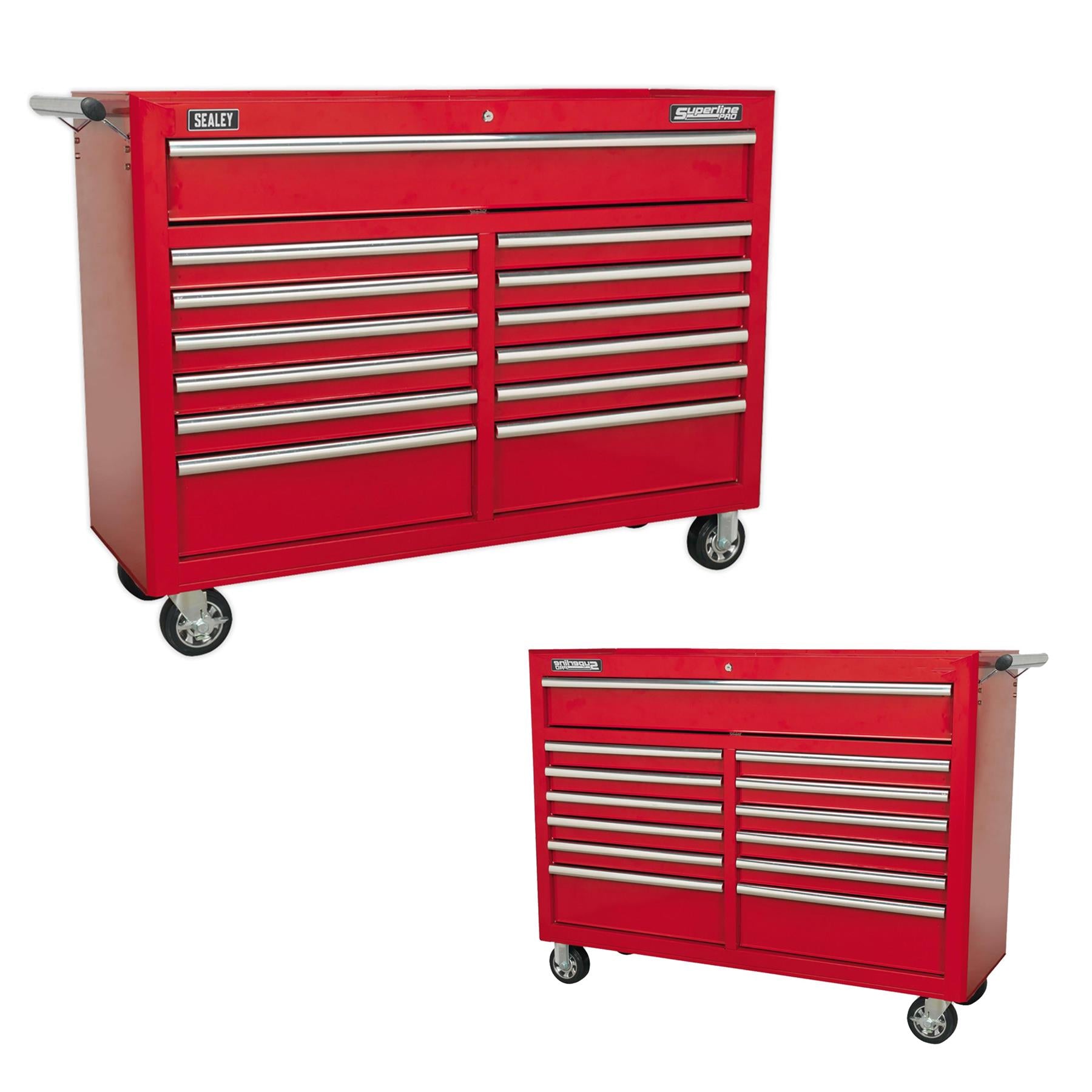 Sealey Rollcab 13 Drawer with Ball Bearing Slides - Red