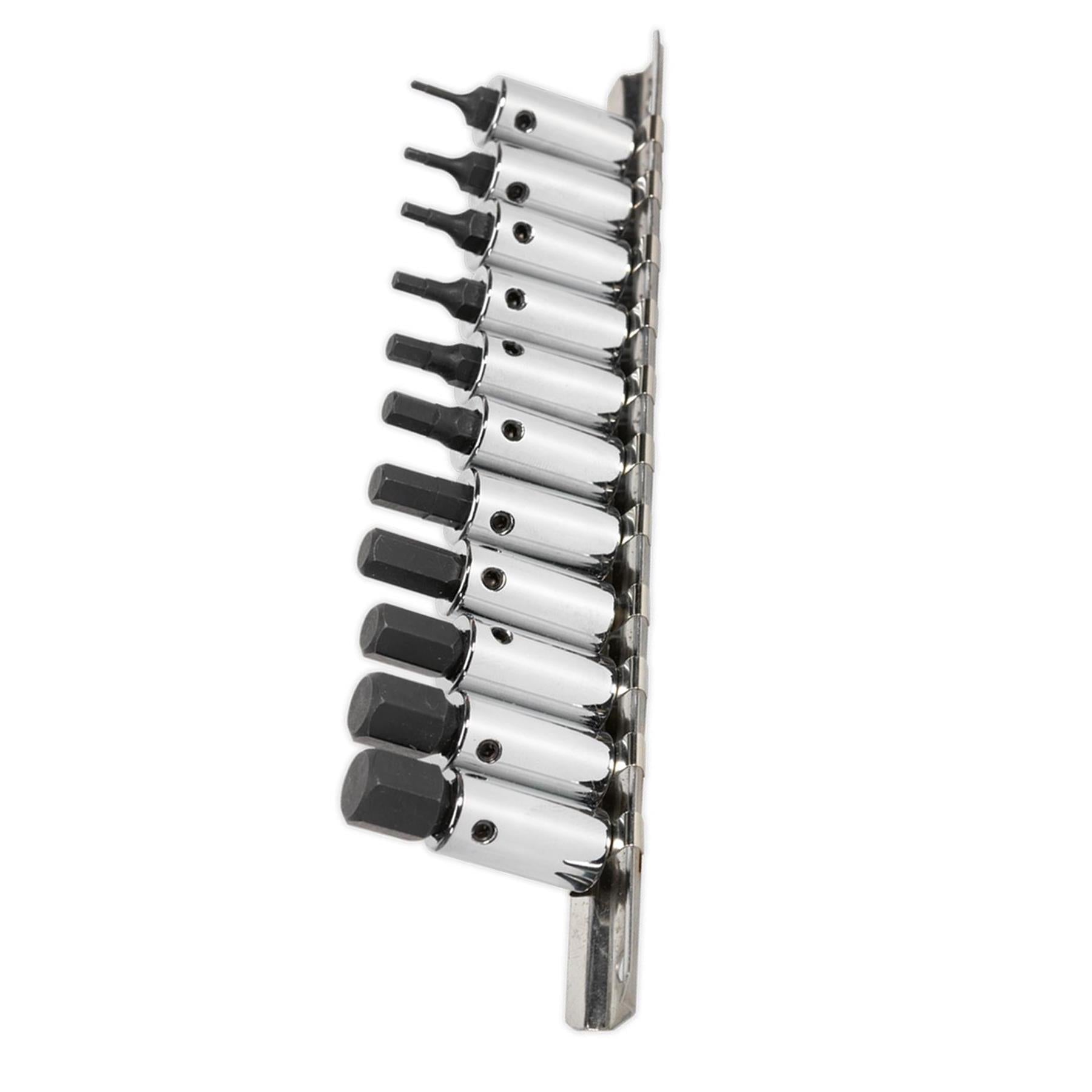 Sealey Hex Socket Bit Set 11pc 1/4"Sq Drive Metric