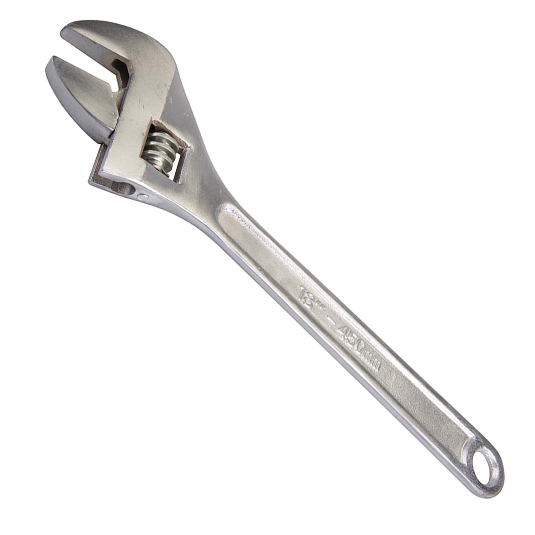 Adjustable Wrench 450mm Length - Jaw 50mm Drop-Forged Chrome Plated New