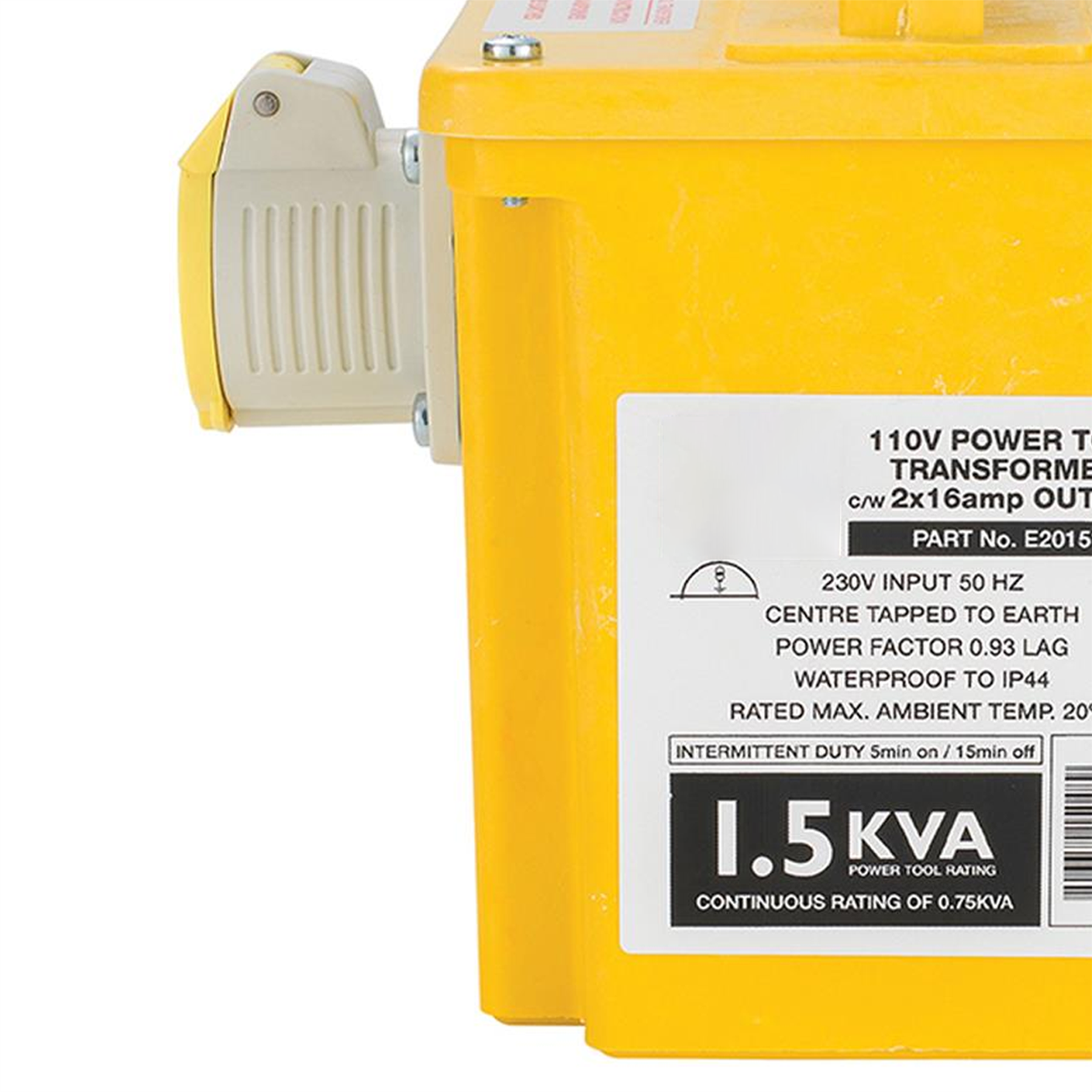 Defender 1.5kVA Transformer 16A 110V 16A Weight 11kg.