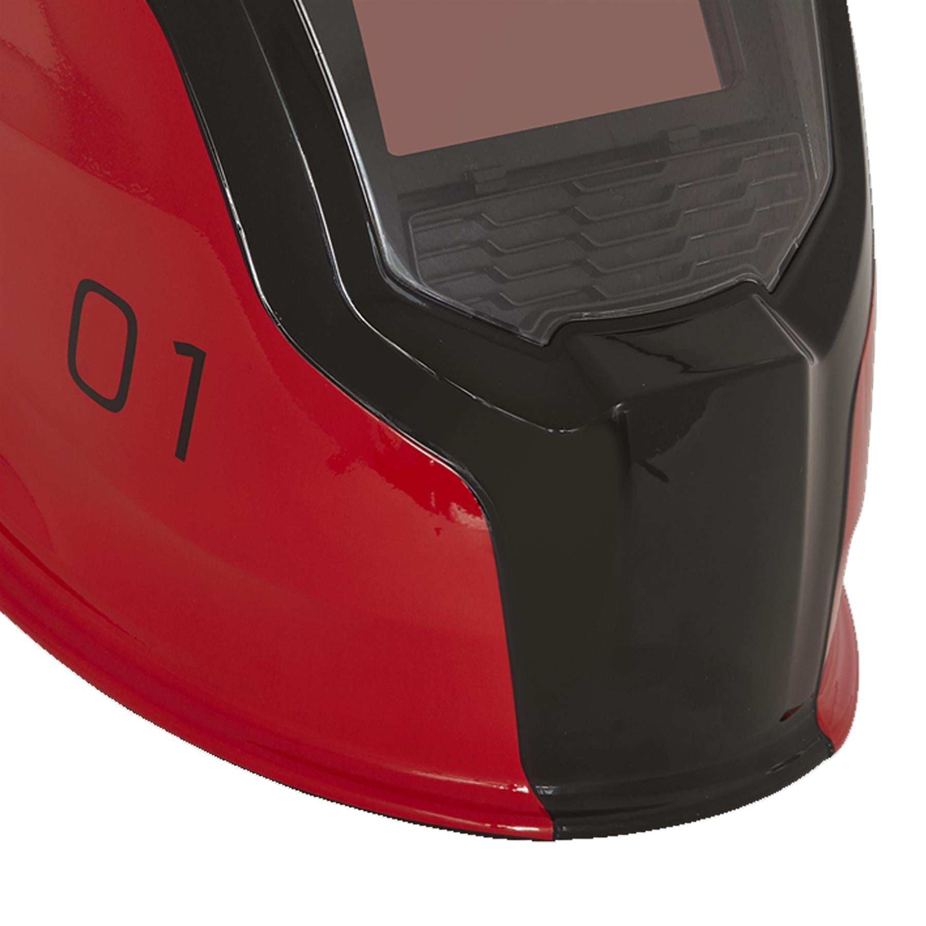 Sealey Welding Helmet Auto Darkening - Shade 9-13 - Red