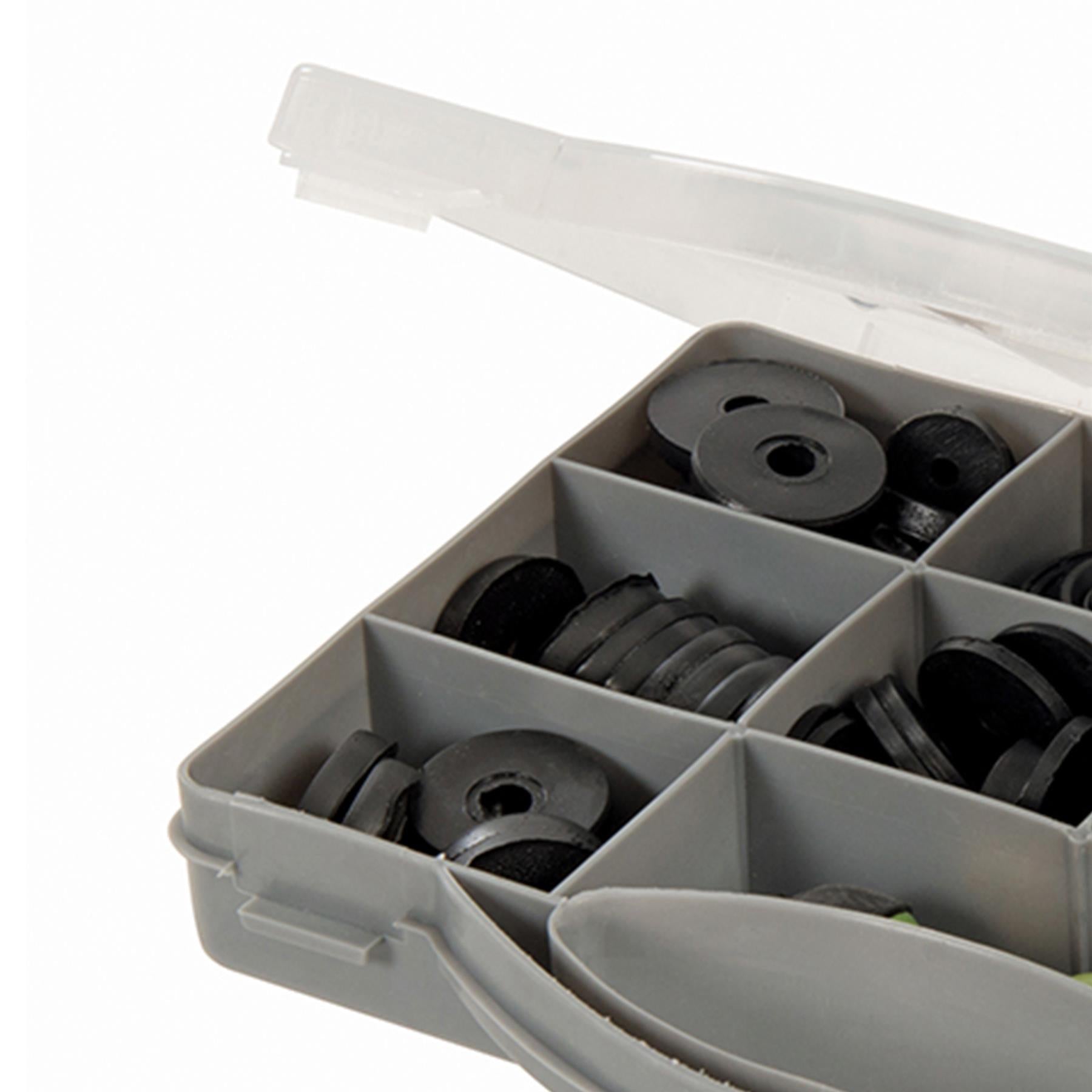 140Pce Tap Washers Assortment Pack Rubber Flat, Domed Washers & Jumpers