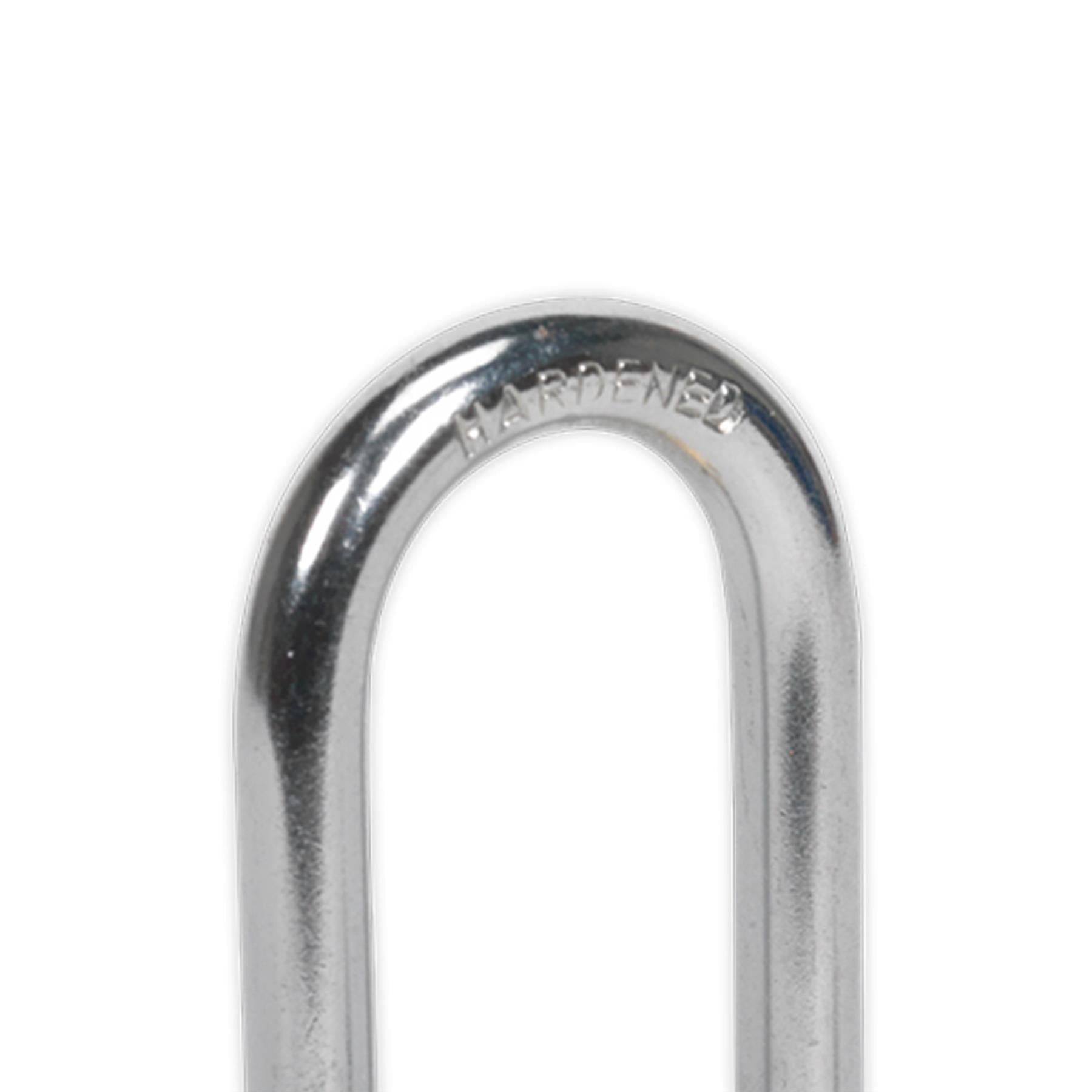 Sealey Brass Body Padlock with Brass Cylinder Long Shackle 40mm
