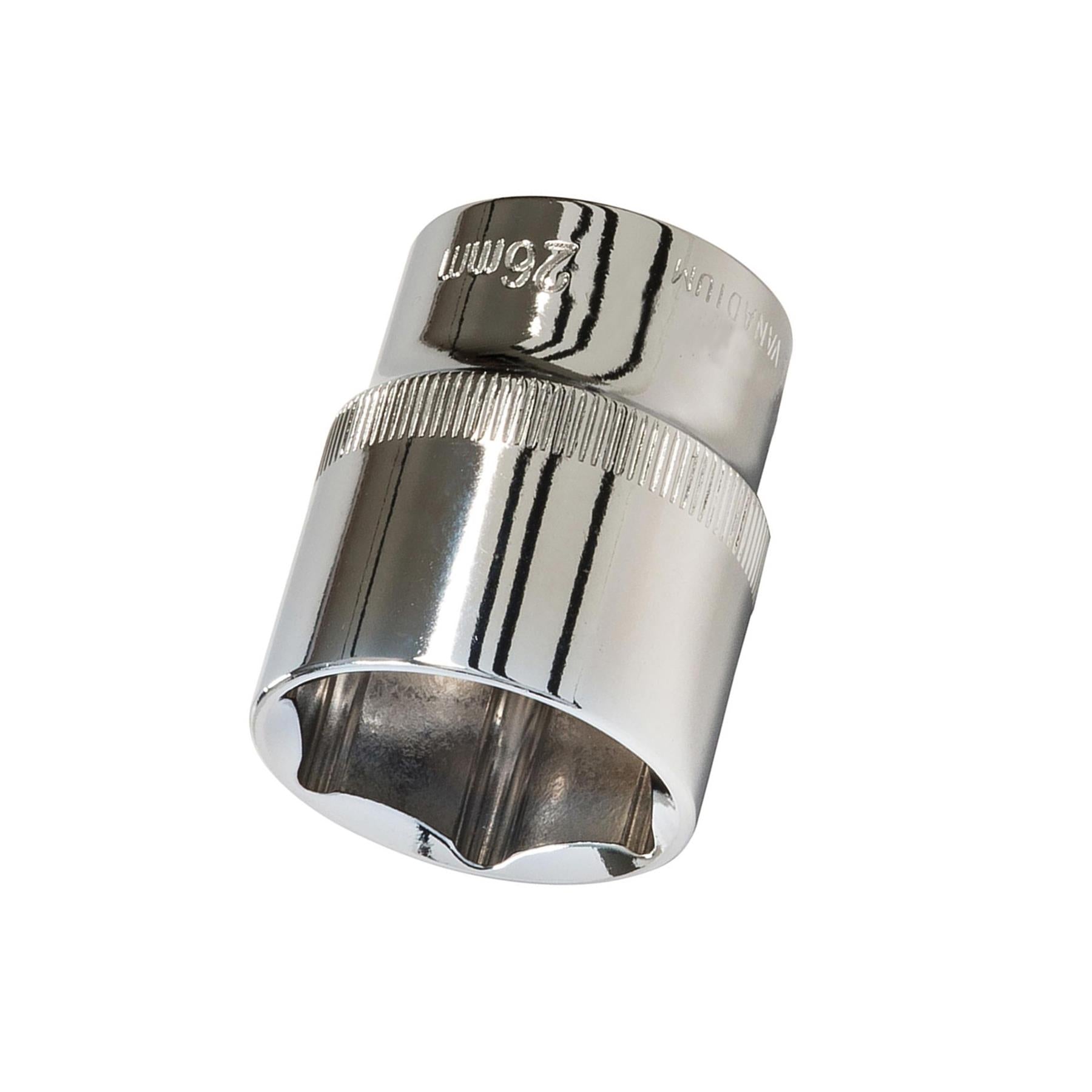 Socket 1/2" Drive Metric Hex Square 26mm Individual Hex Polished Crv Quality