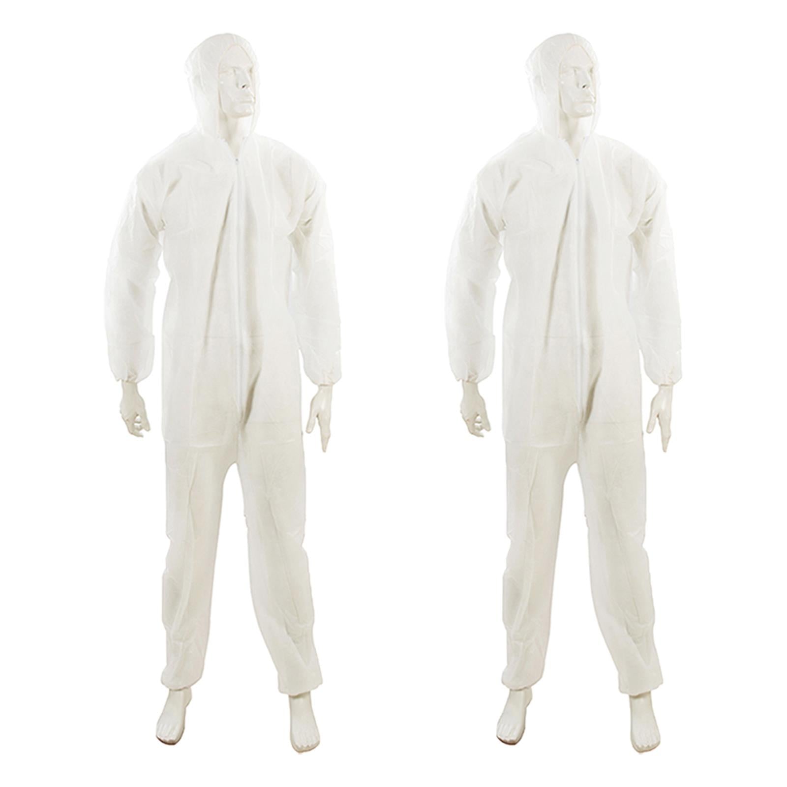 10 x Disposable Paper Suit Protective Overall Coveralls Medium 120cm 46" New