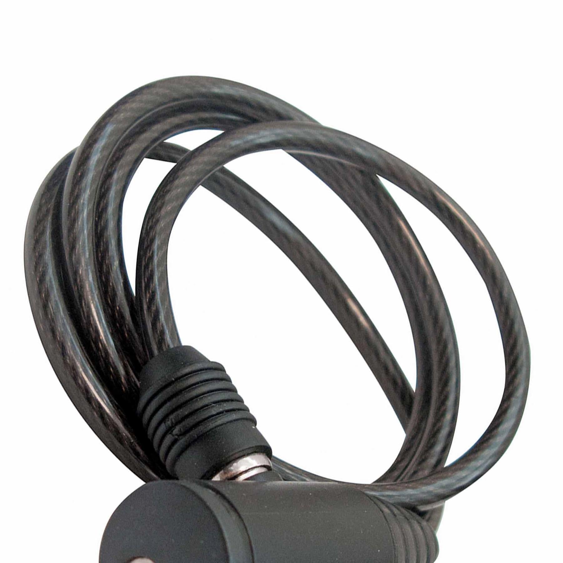 Bicycle Security Cable Lock Task Tools Black with Bracket 1000 x 6mm