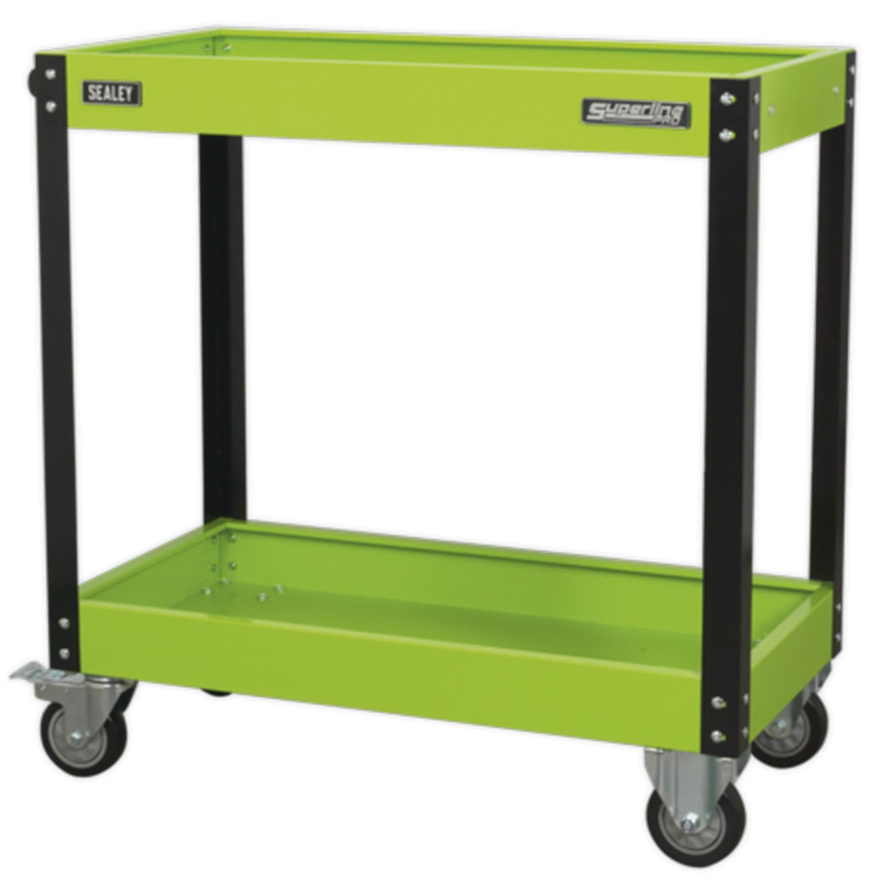 Sealey Workshop Trolley 2-Level Heavy-Duty - Hi-Vis Green CX109HV