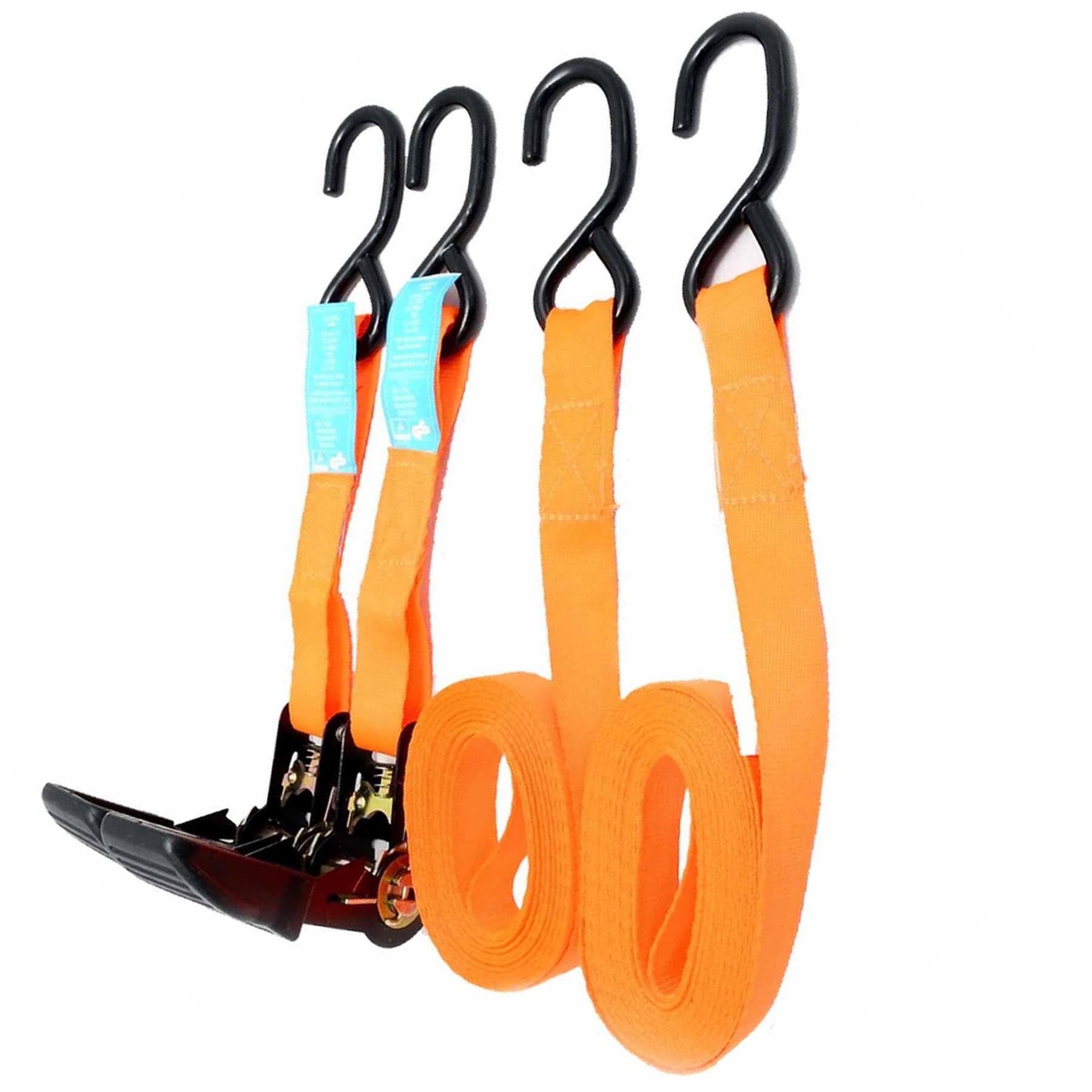 2 x Heavy Duty Ratchet Tie Down Straps 25mm 4.5 Meter Lashing Cargo Luggage