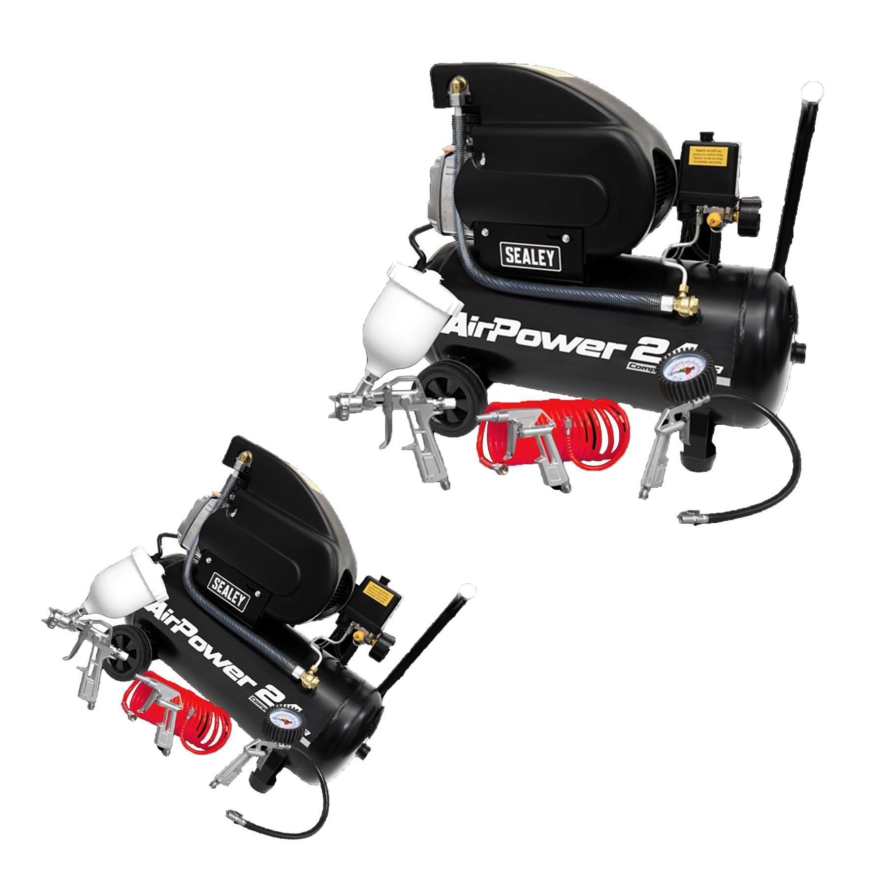 Sealey SAC2420APK Compressor 24L Direct Drive 2hp with 4pc Air Accessory Kit