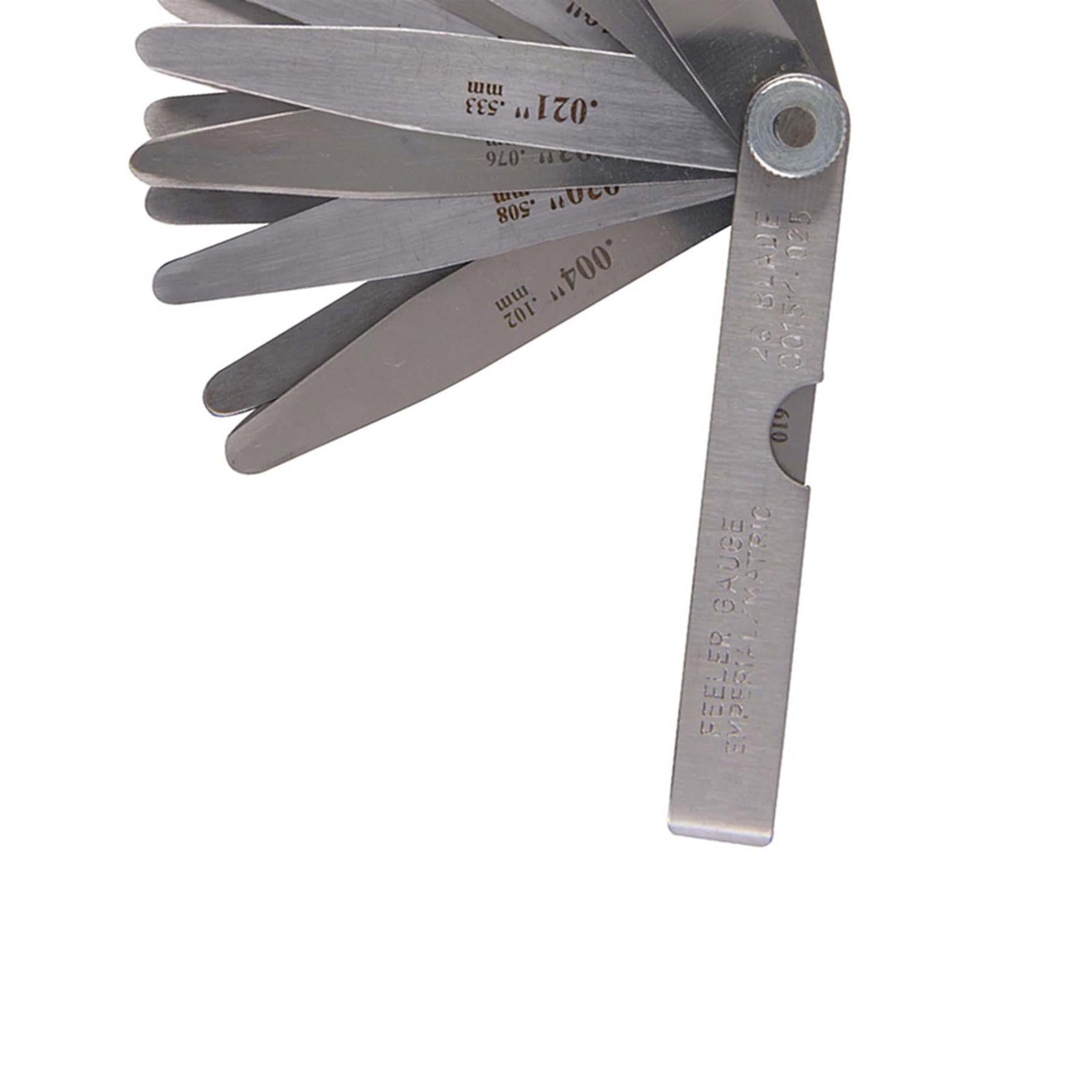 Feeler Gauge 26 Leaves (0.051 - 0.635mm) Hardened And Polished Carbon Steel