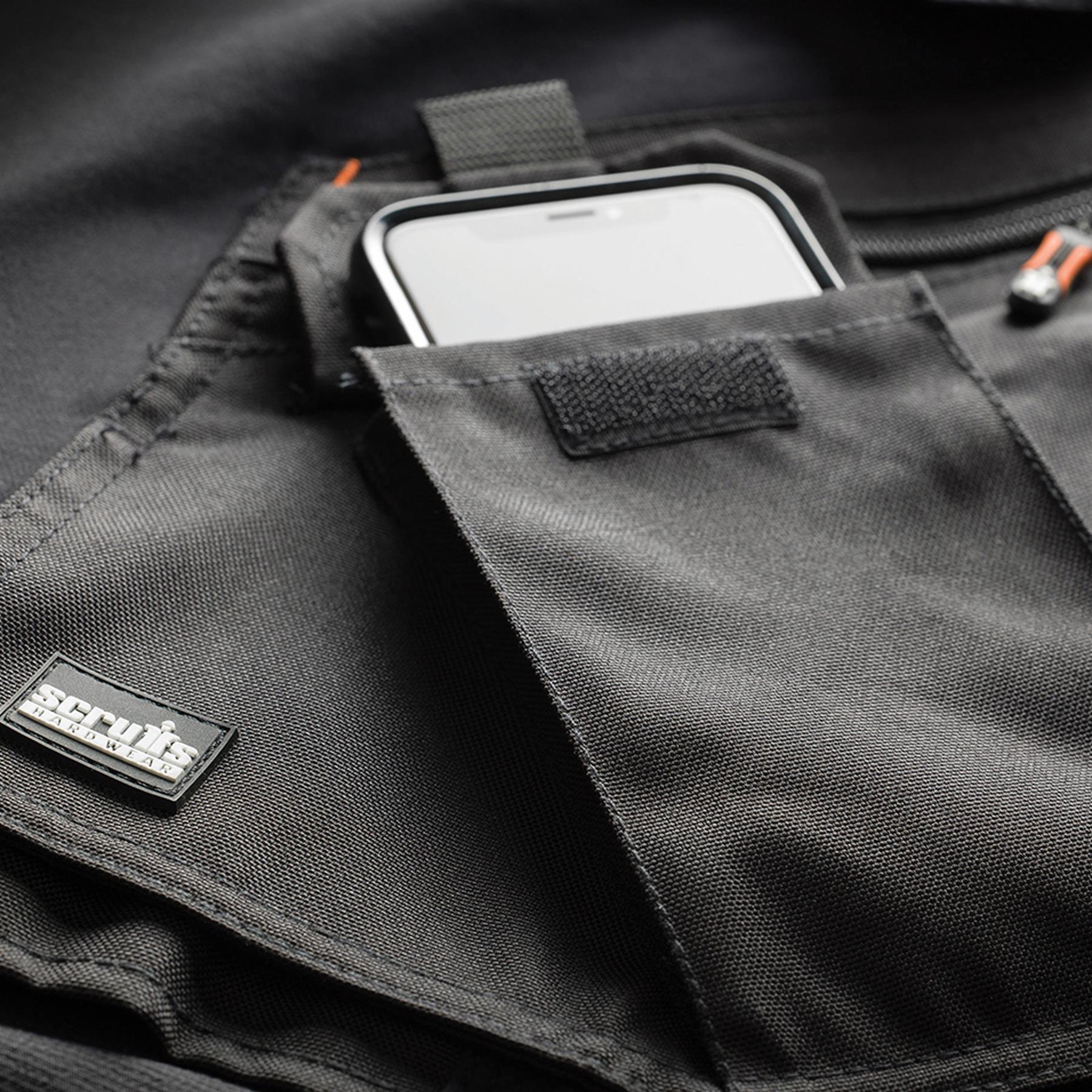 Scruffs Black Flex Work Flexible Slim Fit Trousers - Pro Flex Plus Holster 38R