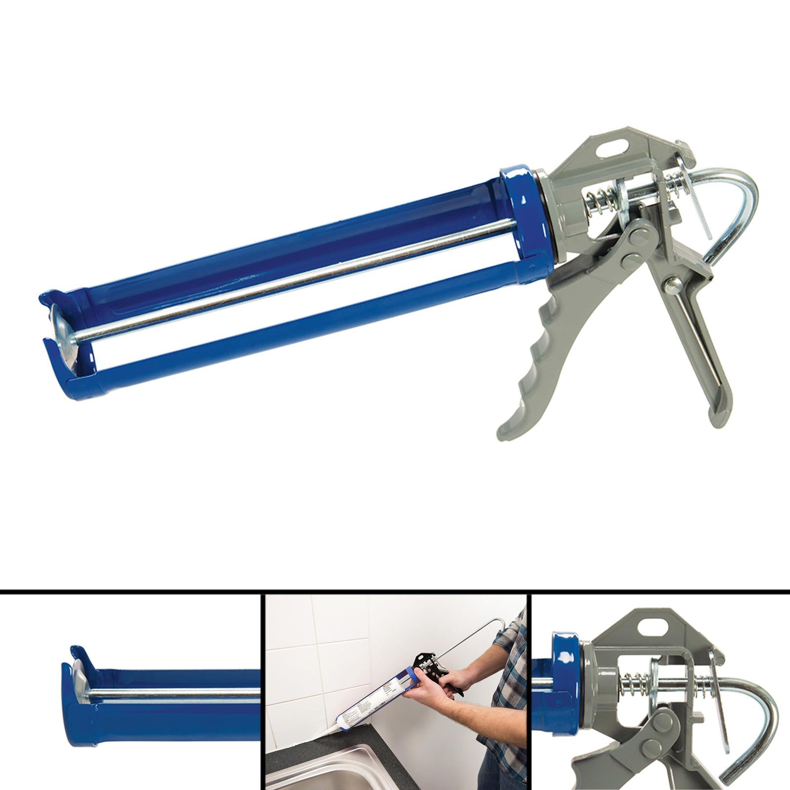 Rotating Caulking Gun 300Ml easy application of sealant plunger & release clip