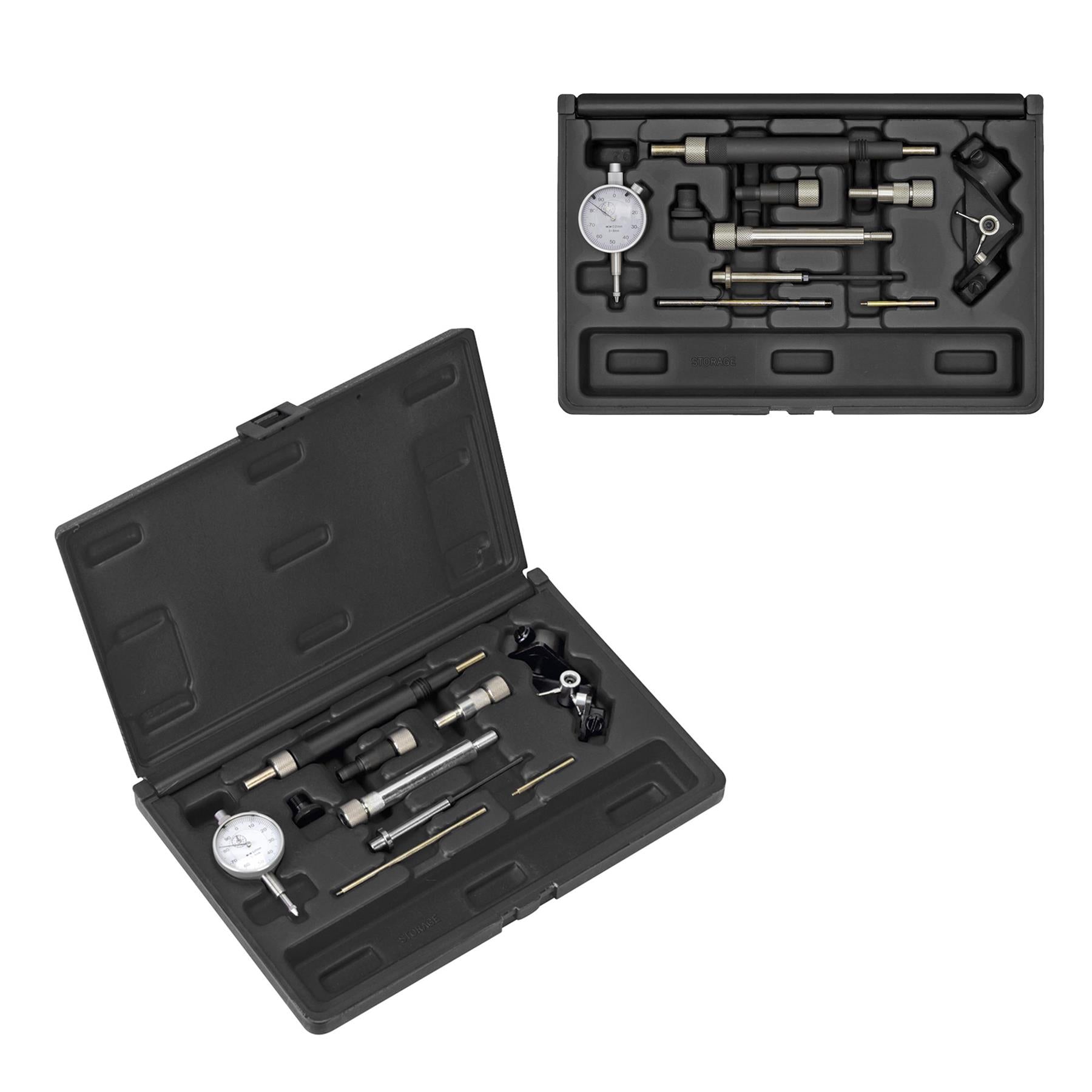 Sealey Fuel Pump Timing Kit 10pc Dial Gauge In Storage Case