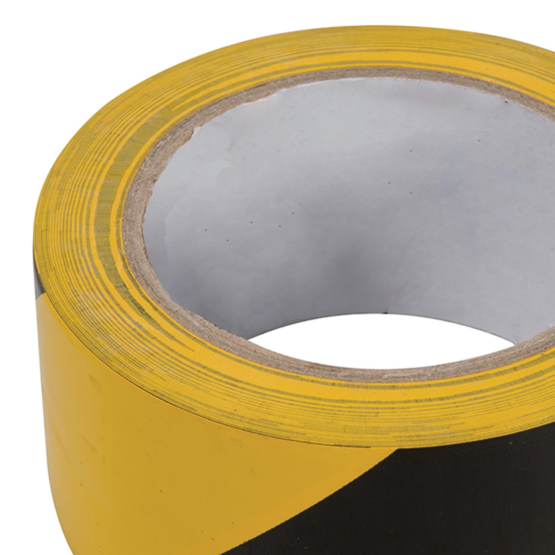 Hazard Tape 50mm X 33M Black/Yellow Pvc Carrier & Rubber Adhesive Solvent Resist