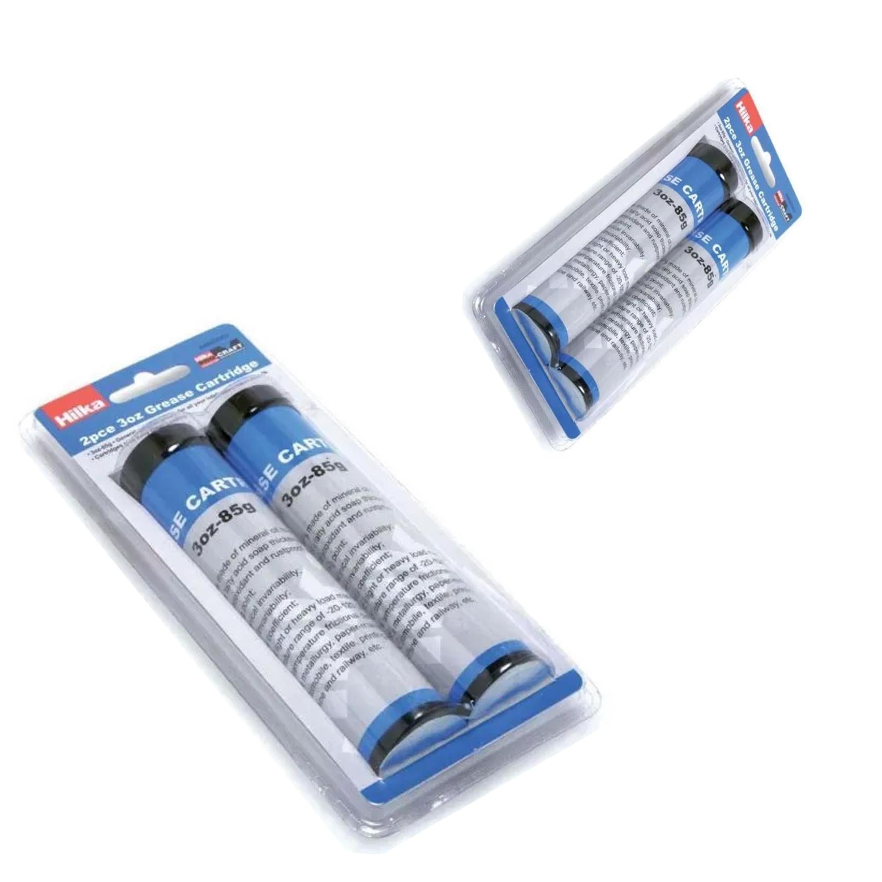 2 x LARGE GREASE GUN CARTRIDGES - 3oz - REFILL HILKA GREASE CARTRIDGE SET - NEW