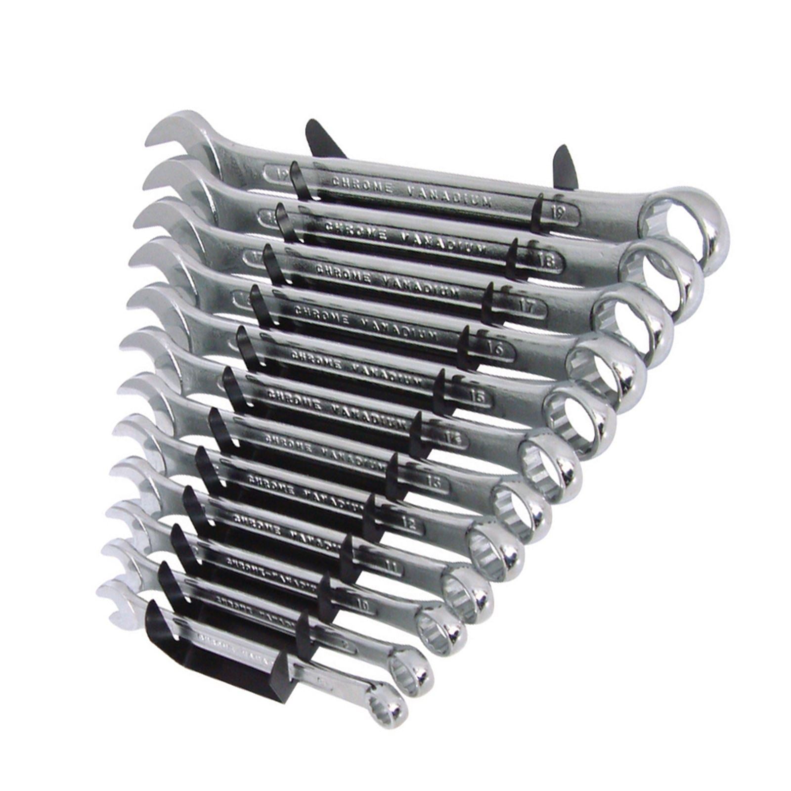 Professional 12Pc Metric Combination Spanner Set & Storage Rack