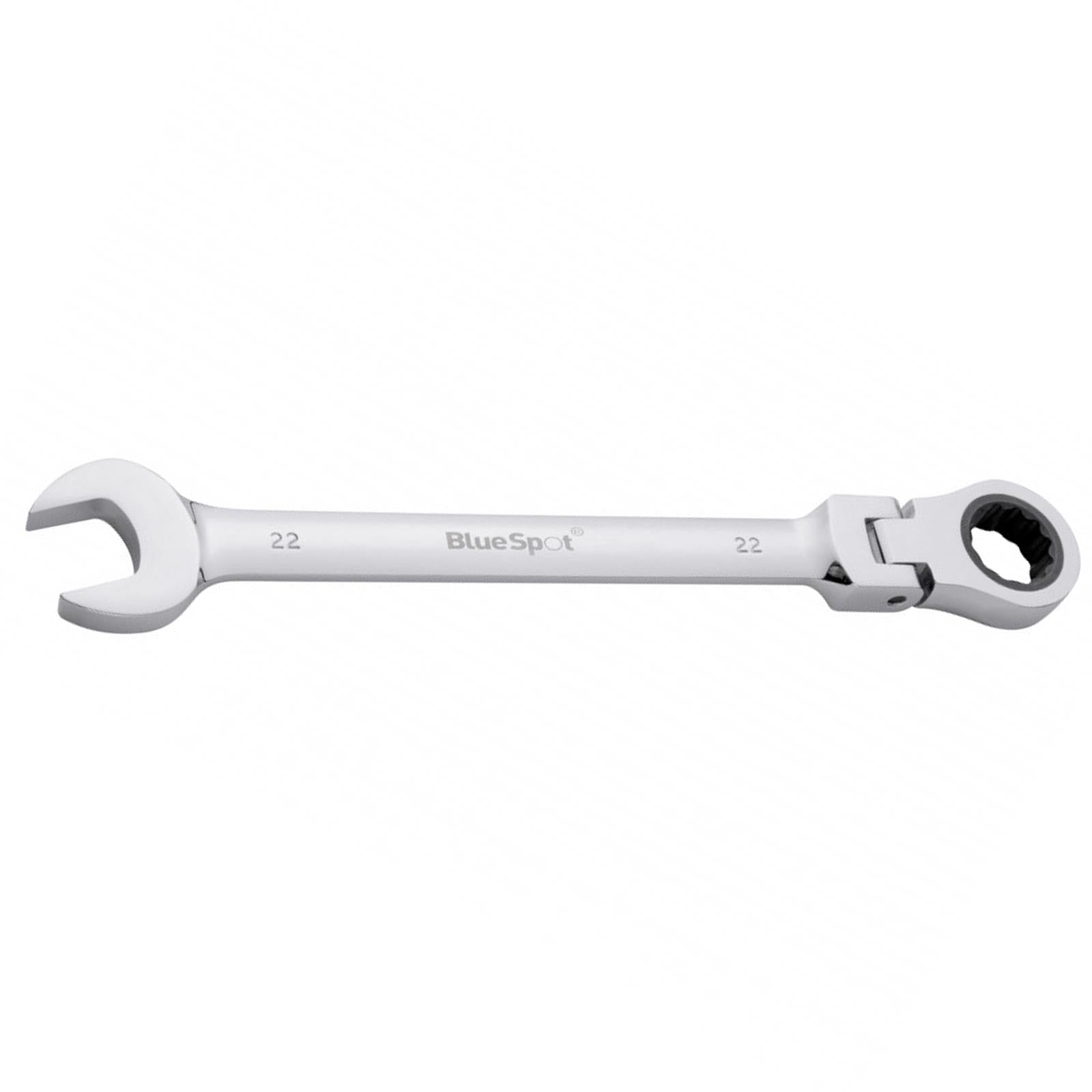 BlueSpot Ratchet Spanner Combination Flexible Head Wrench Metric 22mm