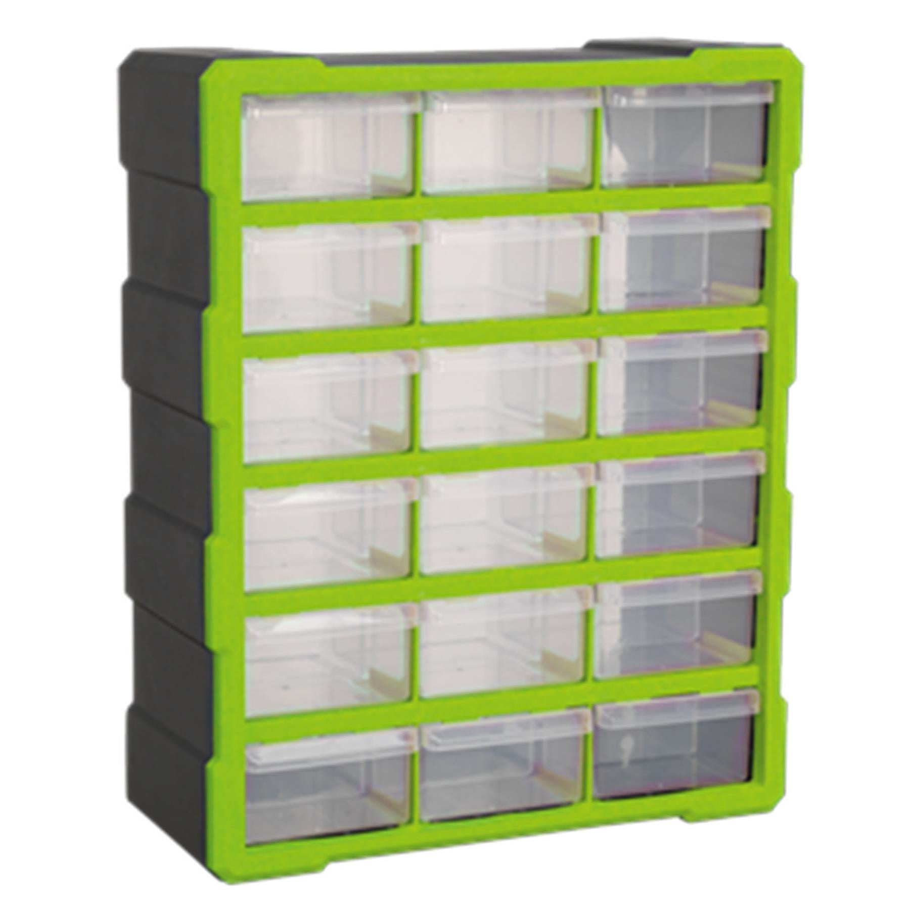 Sealey Cabinet Box 18 Drawer - Hi-Vis Green/Black