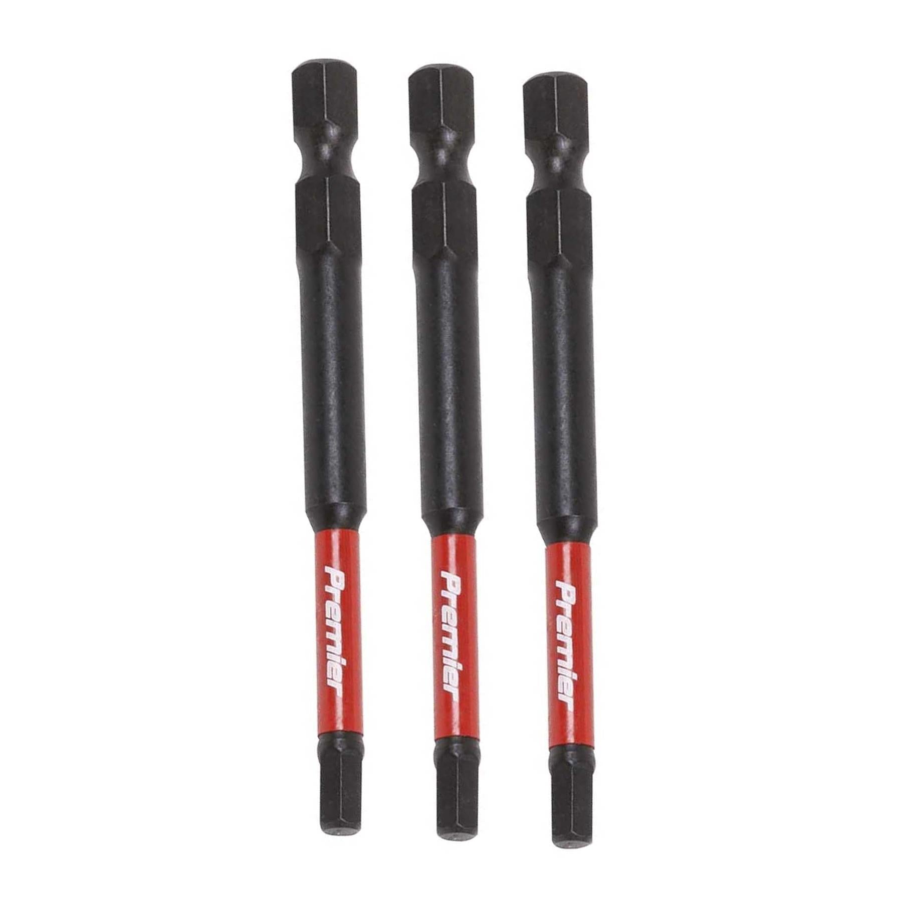 Hex 4mm Impact Power Tool Bits 75mm - 3pc