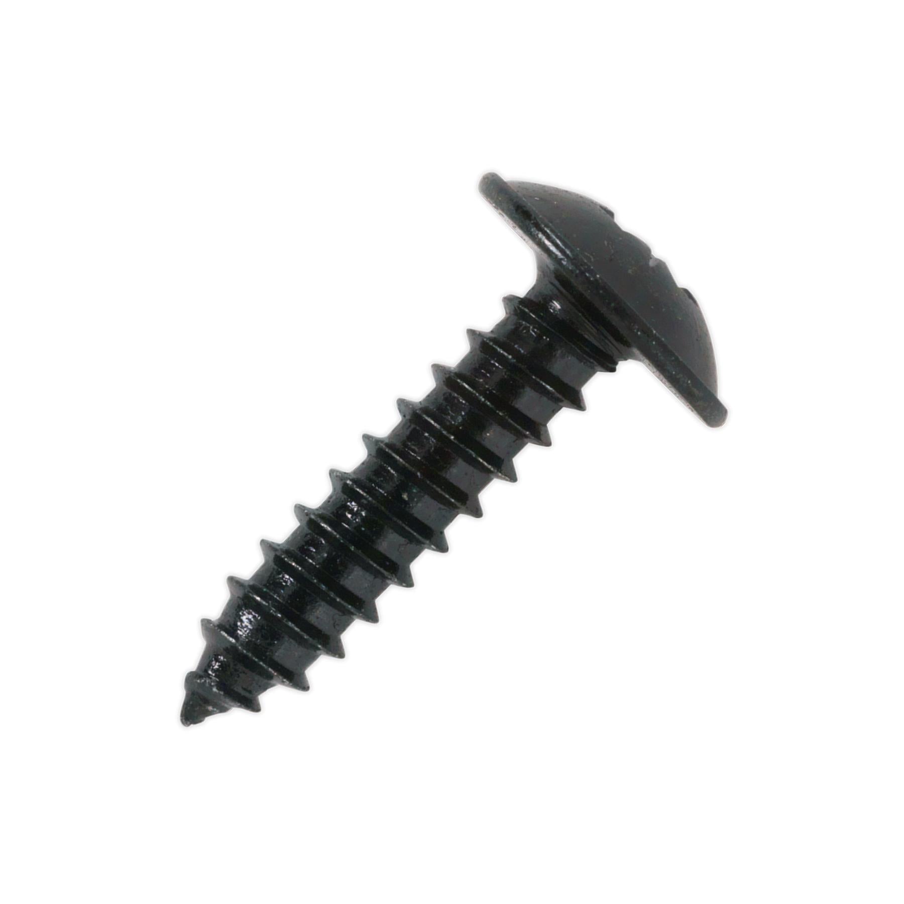 Sealey Self Tapping Screw 4.8 x 13mm Flanged Head Black Pozi Pack 100
