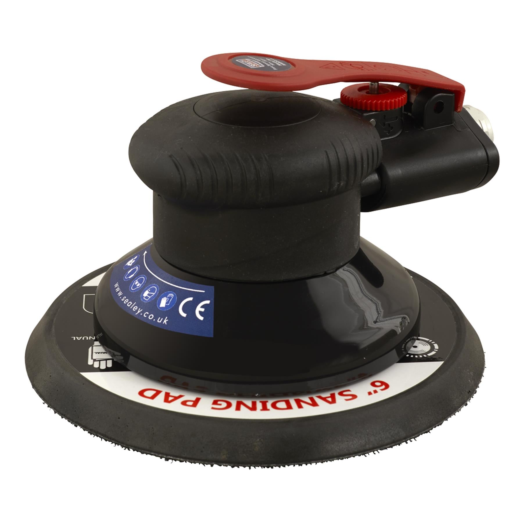 Sealey Air Palm Orbital Sander 150mm Soft Rubber Handgrip
