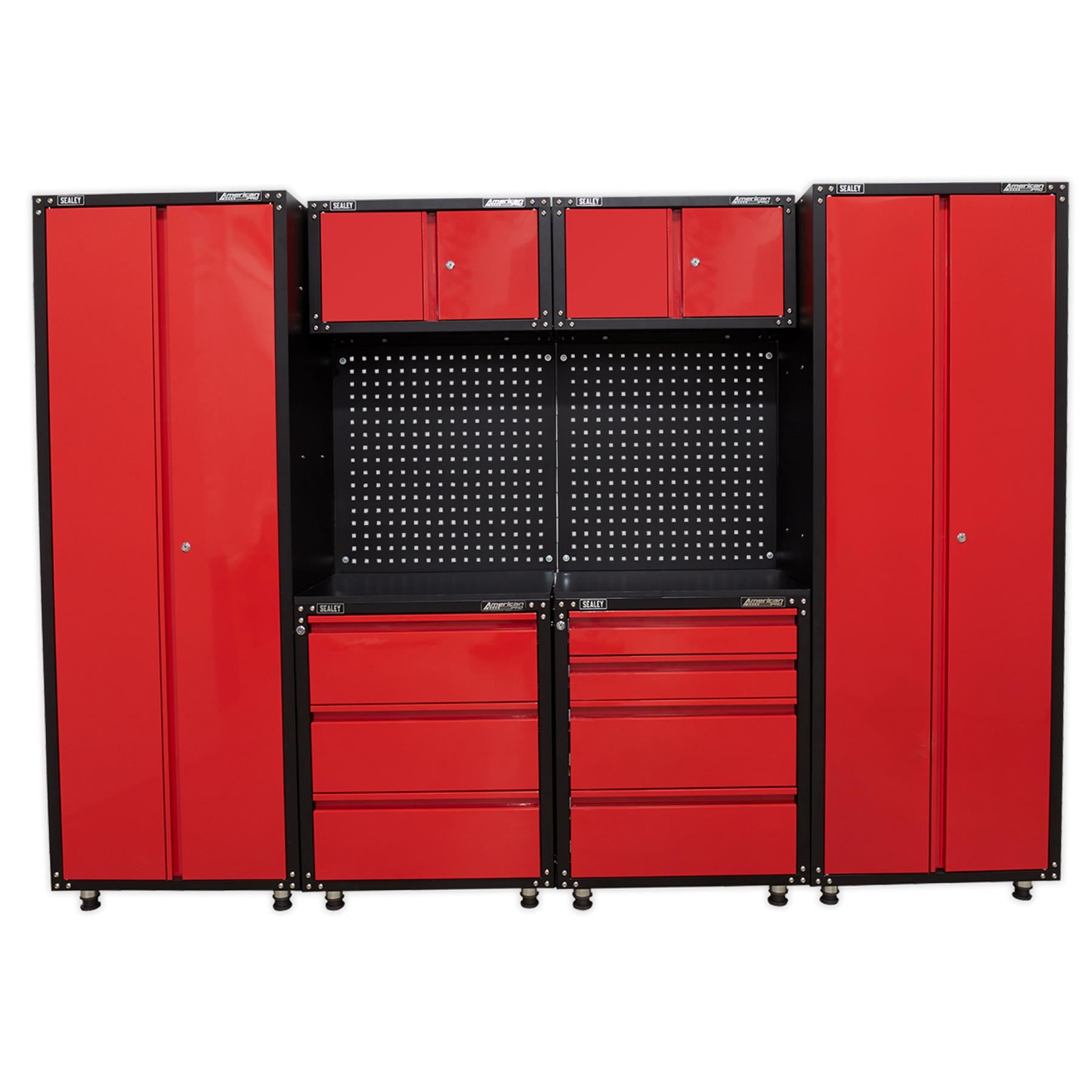 Sealey American Pro 2.6m Storage System supplied with a lock and two keys
