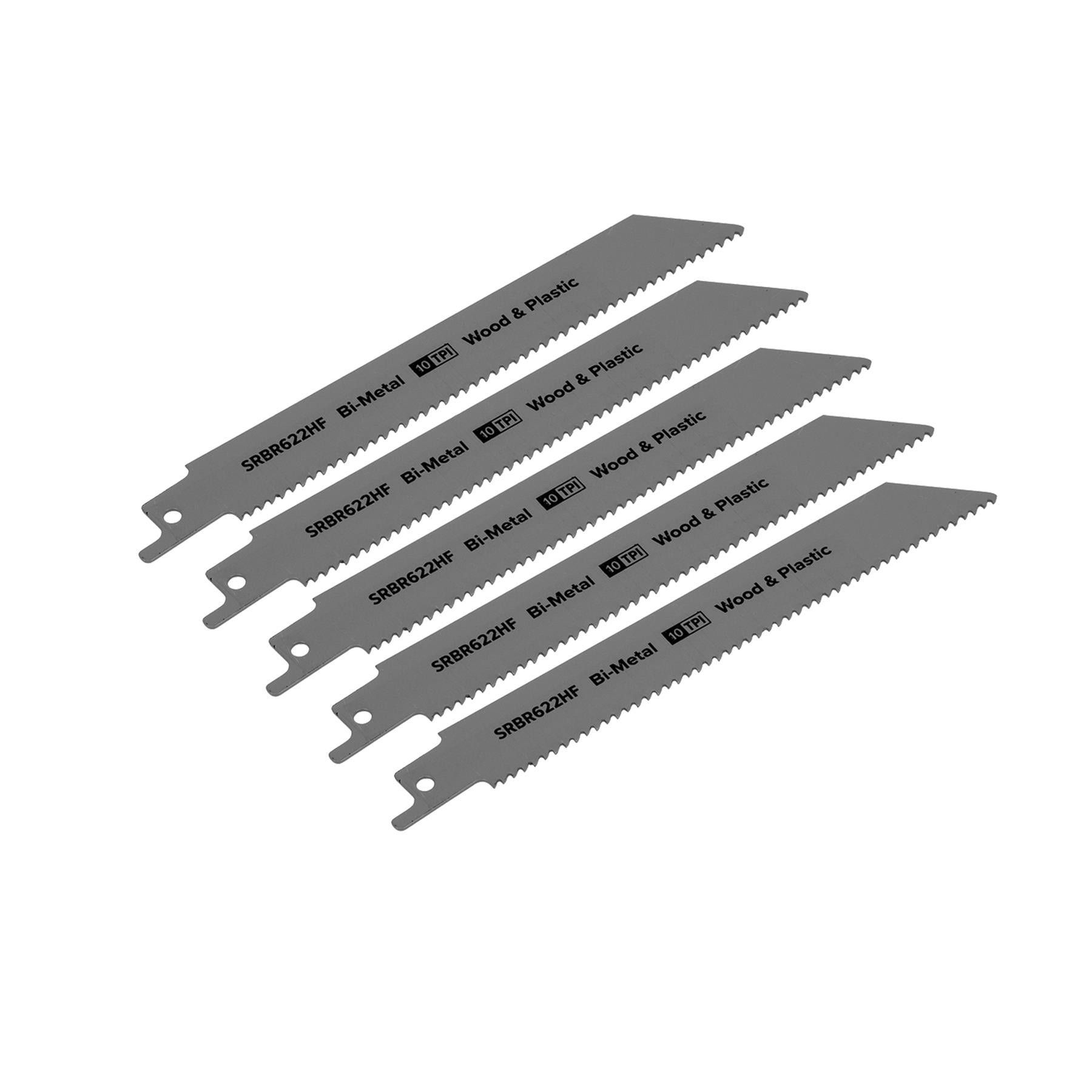 Sealey Reciprocating Saw Blade Wood & Plastics 150mm 10tpi - Pack of 5