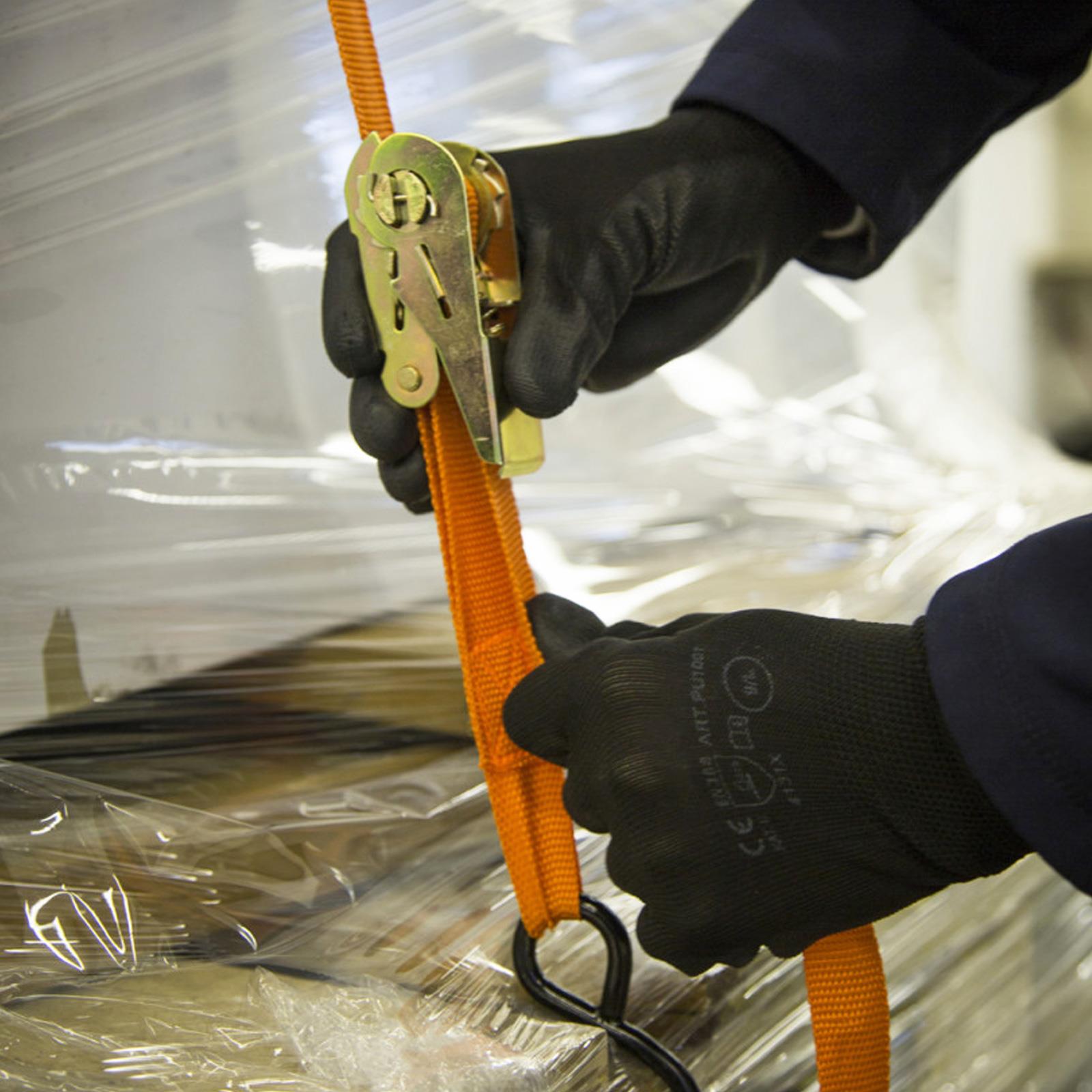 BlueSpot Pack of 25mm x 4.5m/15ft Ratchet Tie Down Strap 90Kg Max Load S Hook