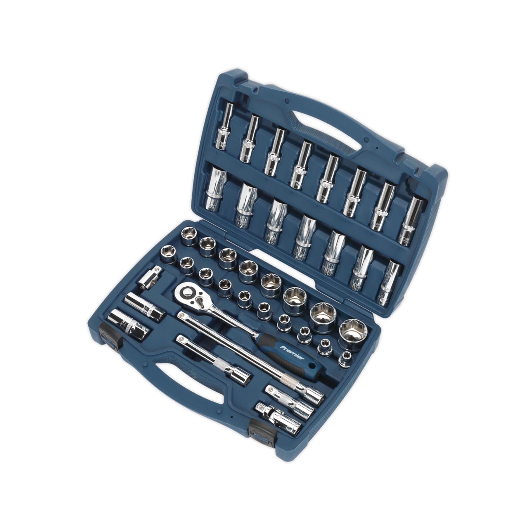 Sealey Socket Set 41pc 1/2"Sq Drive WallDrive® Metric Premier Carry Case