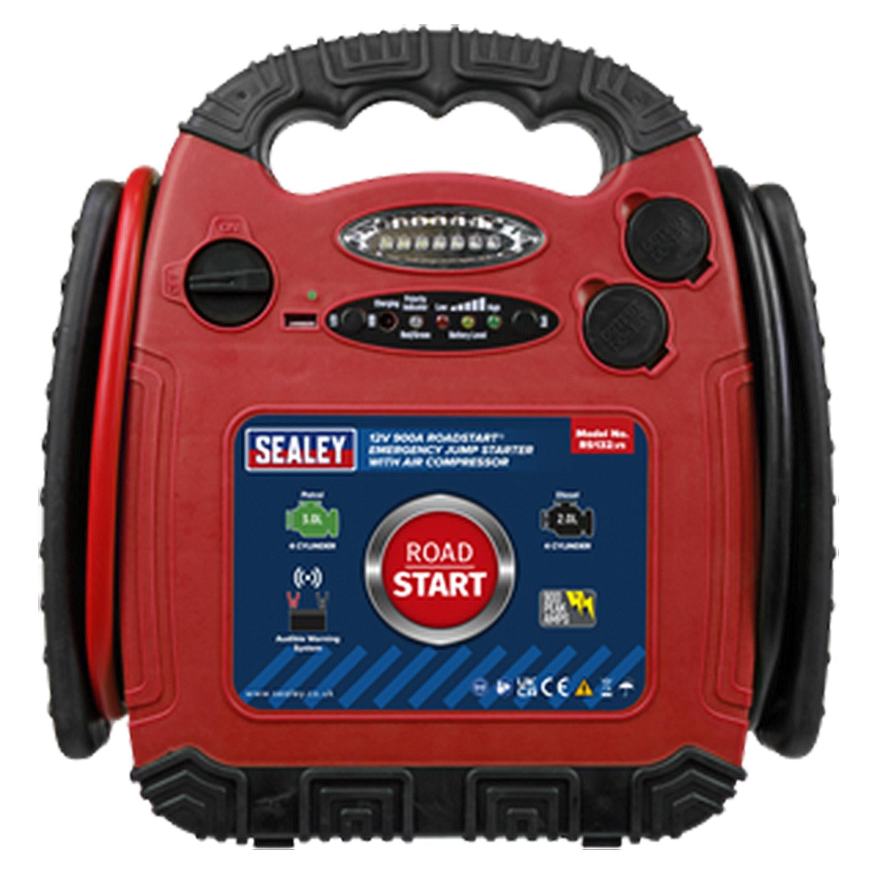 Sealey RoadStart Emergency Jump Starter with Compressor 12V 900A